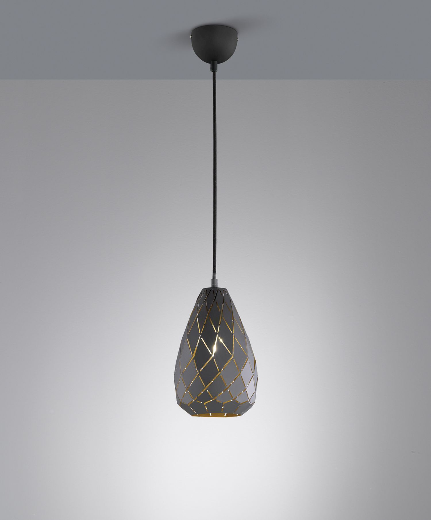 Geometrische Pendelleuchte Metall Anthrazit E27 Ø15 cm