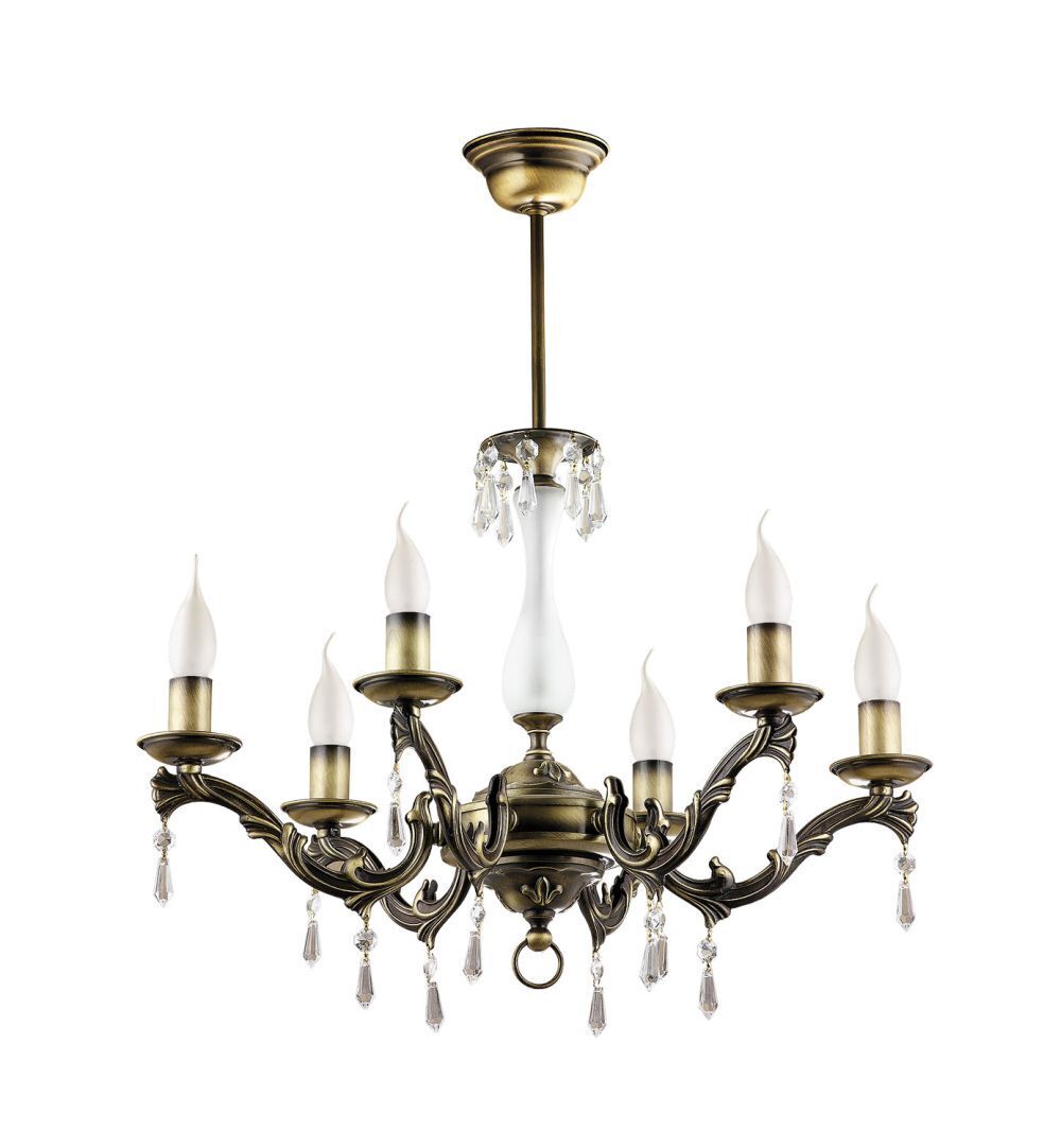 Lustre en laiton antique cristal TERRI Lampe