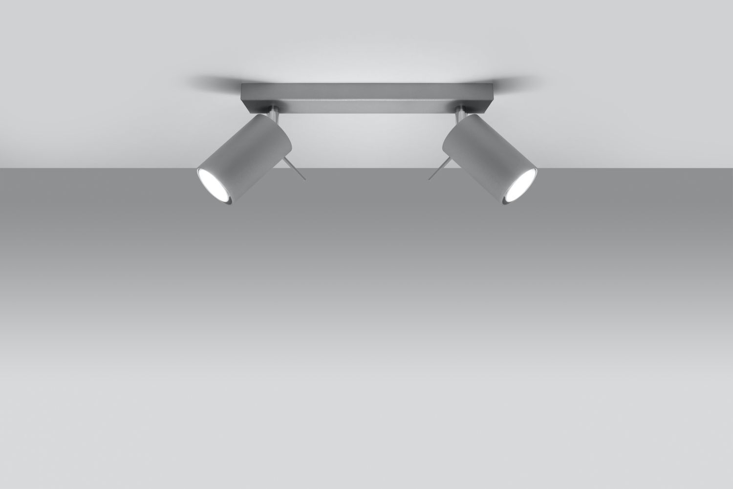 Projecteur de plafond gris ETNA L:30cm 2x GU10