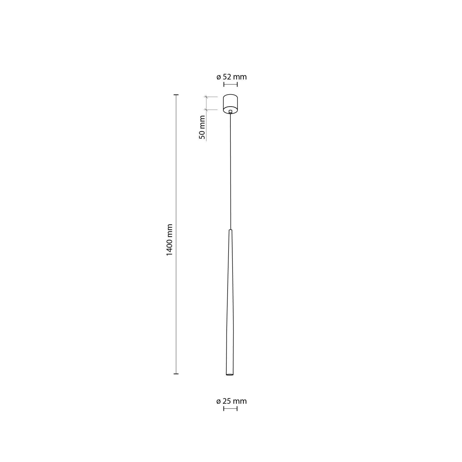 Schwarze Pendelleuchte Metall Ø 5,2cm schmal höhenverstellbar
