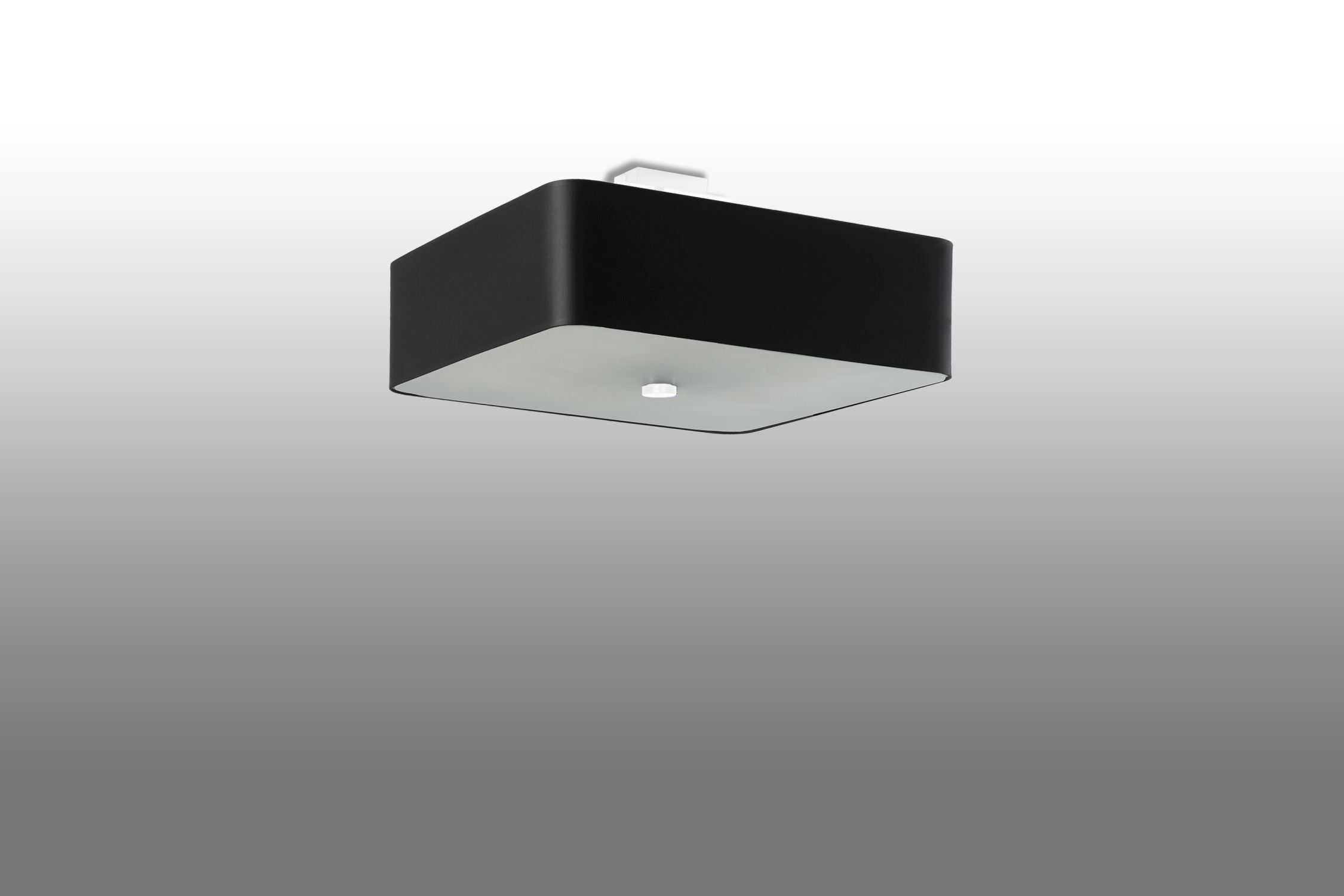 Deckenleuchte Stoff Glas B: 45 cm quadratisch Schwarz