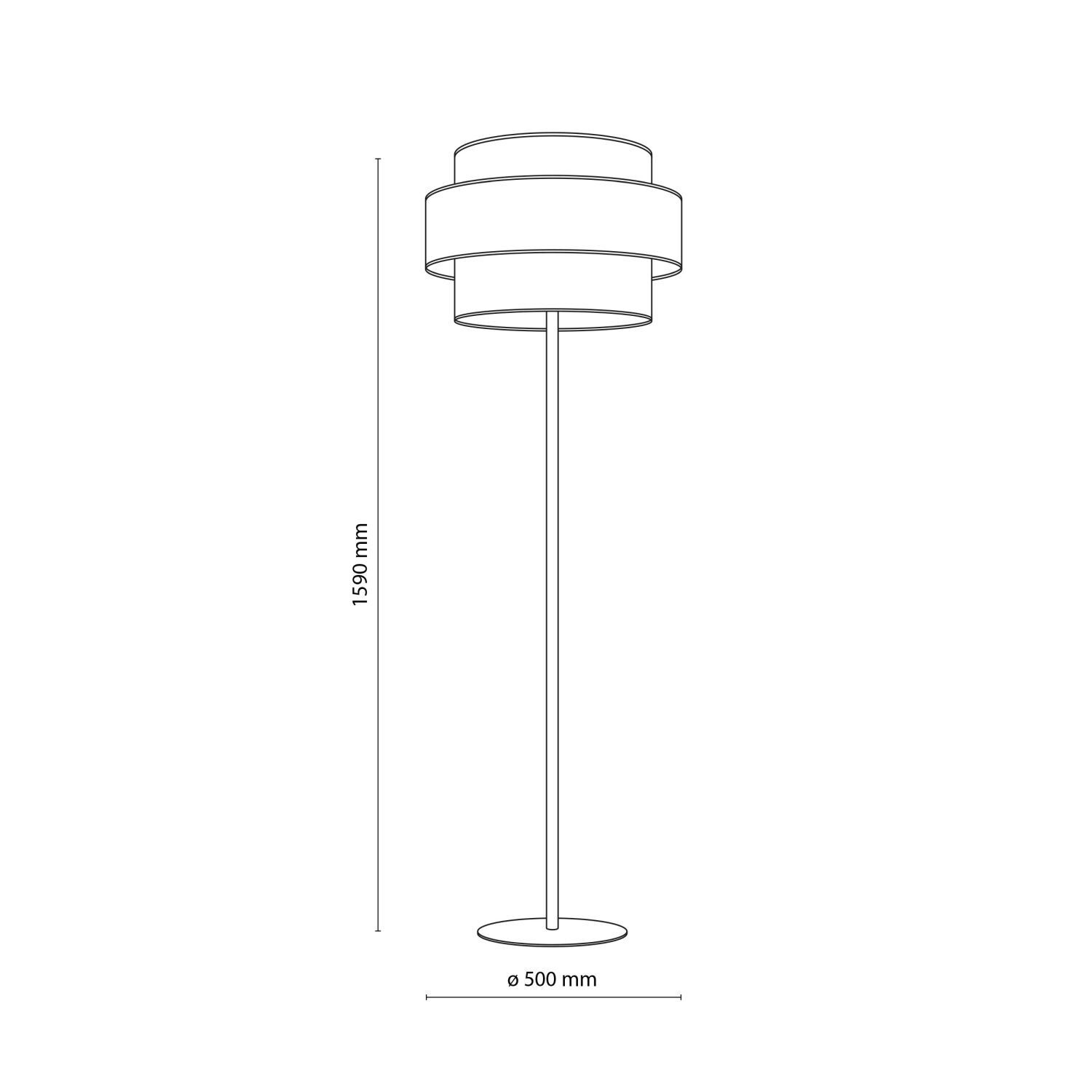 Stehlampe klein 159 cm E27 Bunt Stoff Jute Metall Wohnzimmer