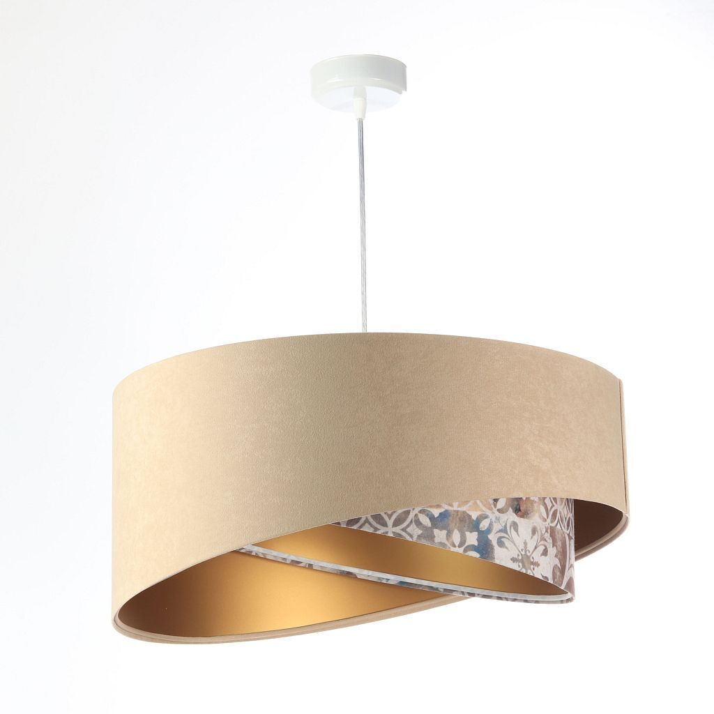 Lampe à suspendre Abat-jour en tissu aspect velours Ø 50 cn confortable E27