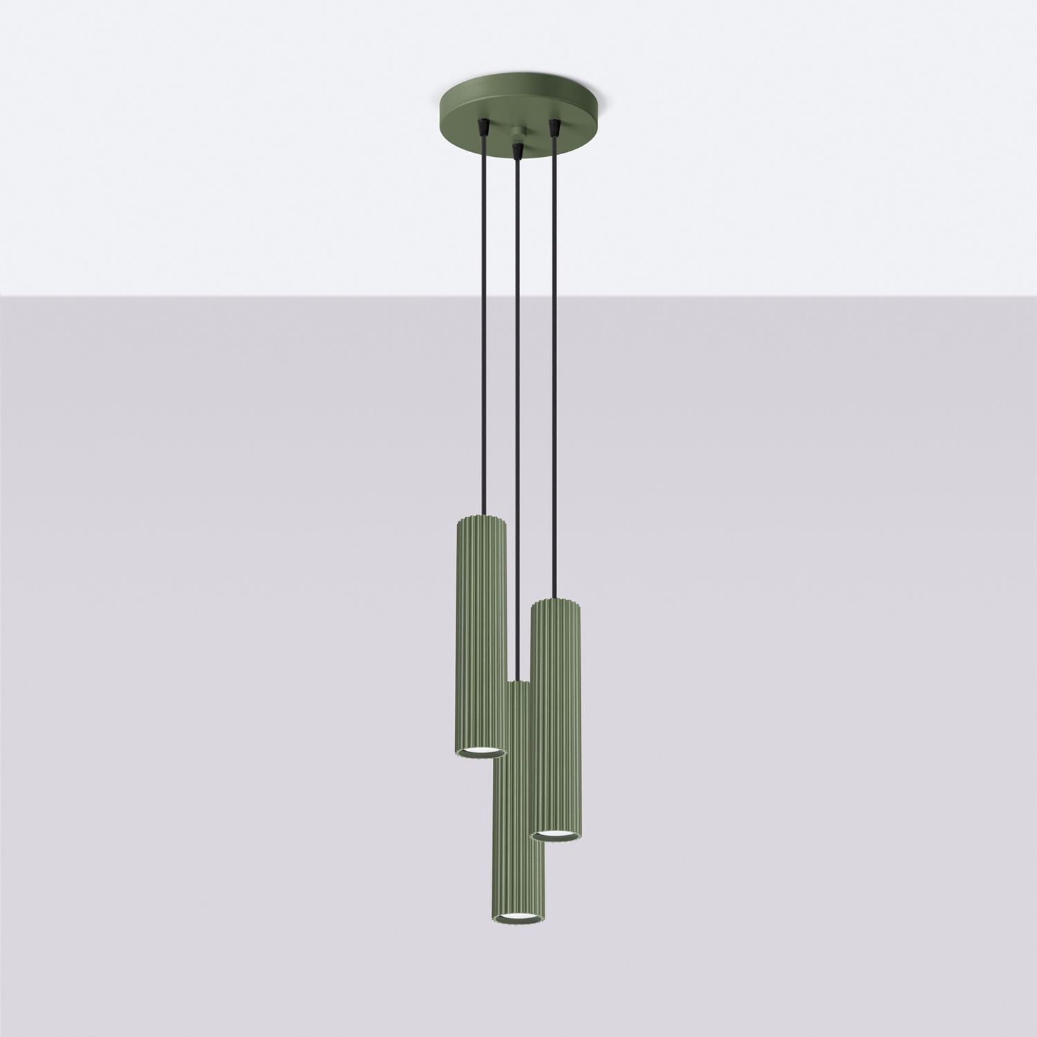 Suspension réglable H : max. 108 cm Vert 3-flamme GU10