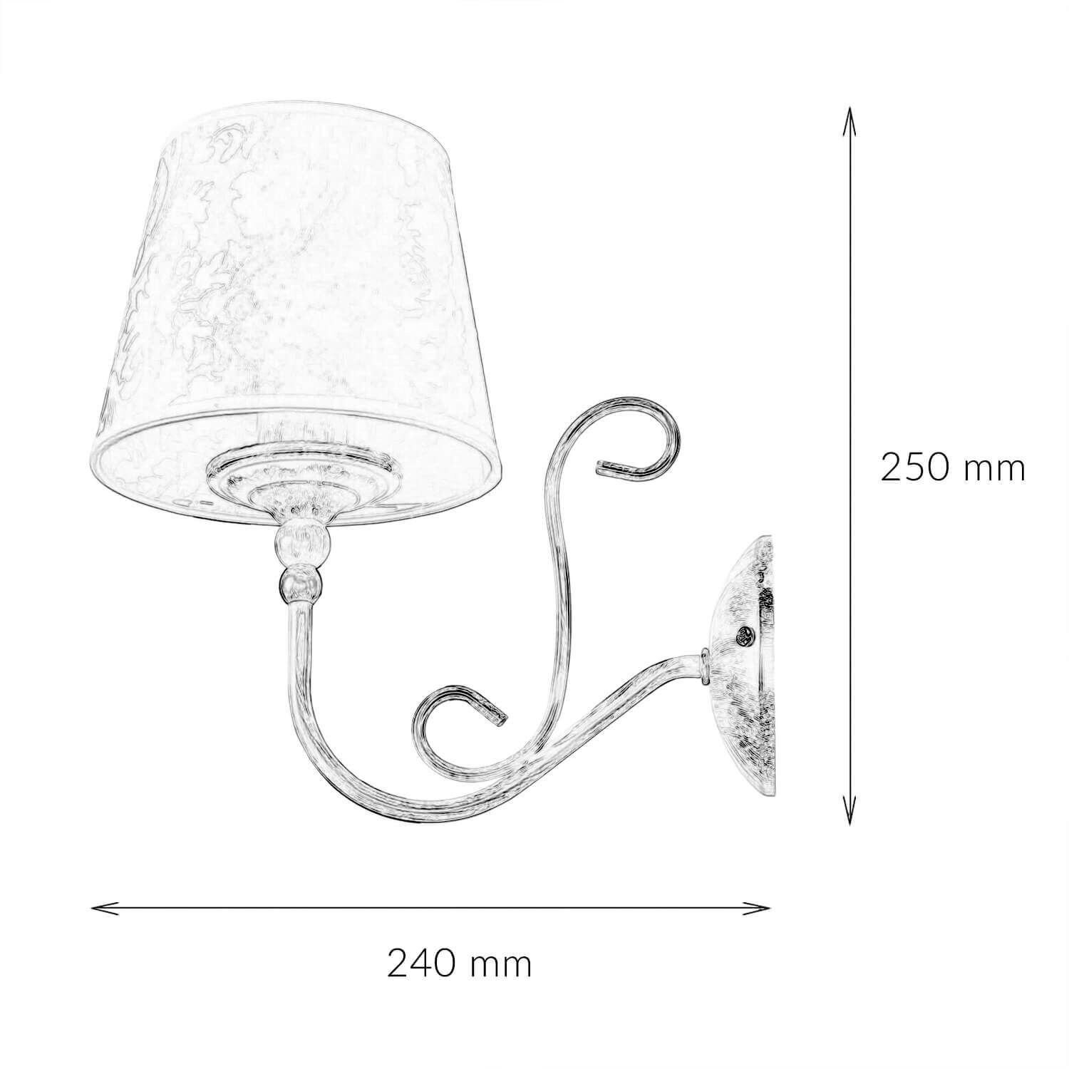 Applique murale shabby motif baroque GANARA Lampe