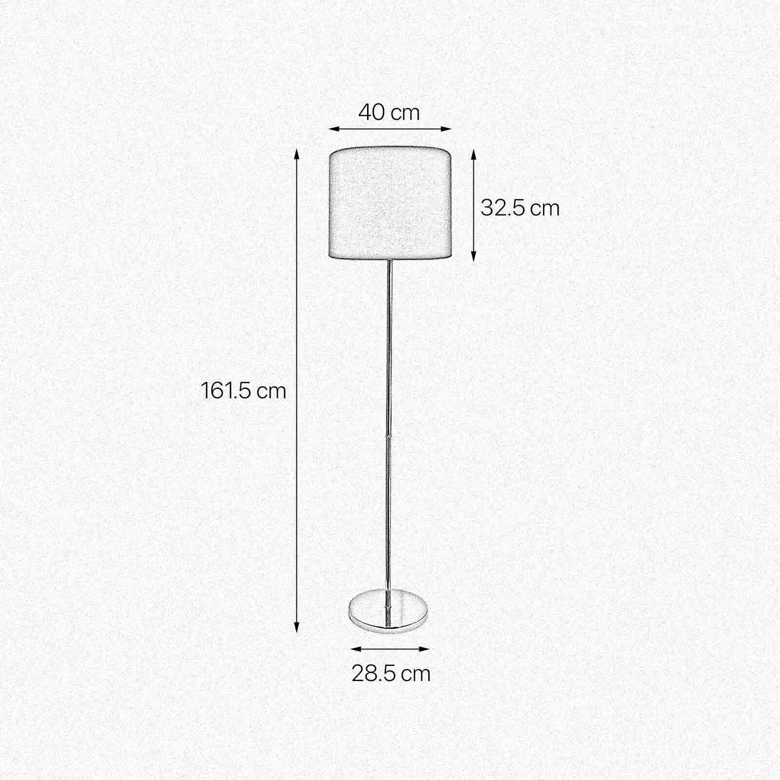 Lampadaire tissu laiton 161,5 cm E27 bleu salon Lampe