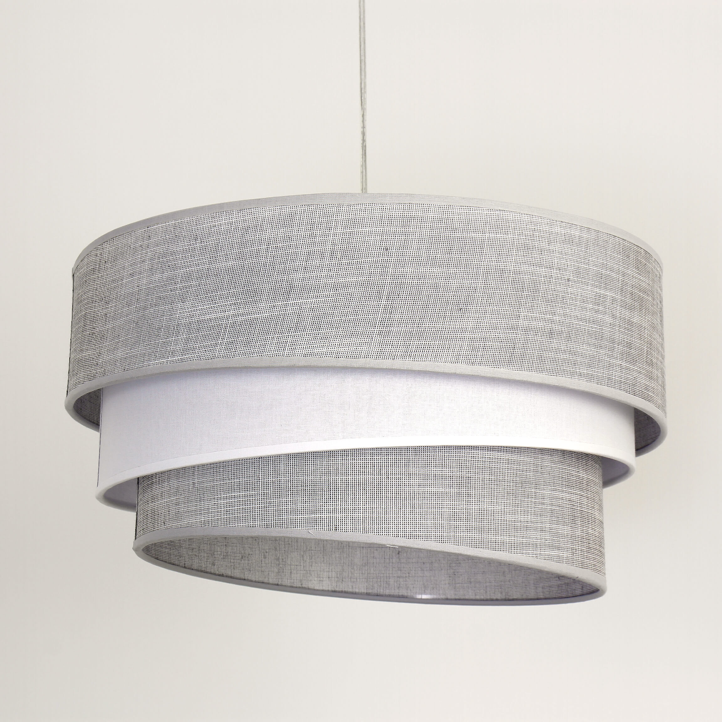 Lampe à suspendre Salon Gris Abat-jour tissu Ø45cm