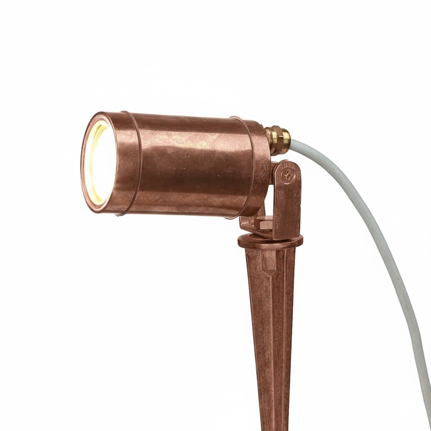 Außenlampe Messing massiv 27 cm Erdspieß IP64 in Kupfer Beleuchtung, Lampe