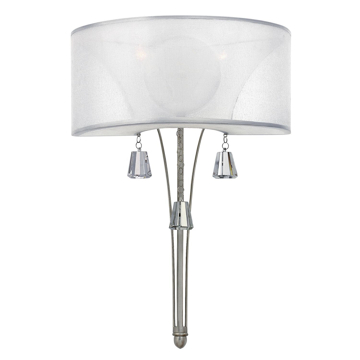 Elégante lampe murale avec abat-jour Blanc Nickel Chambre à coucher Lampe, Lampenschirm