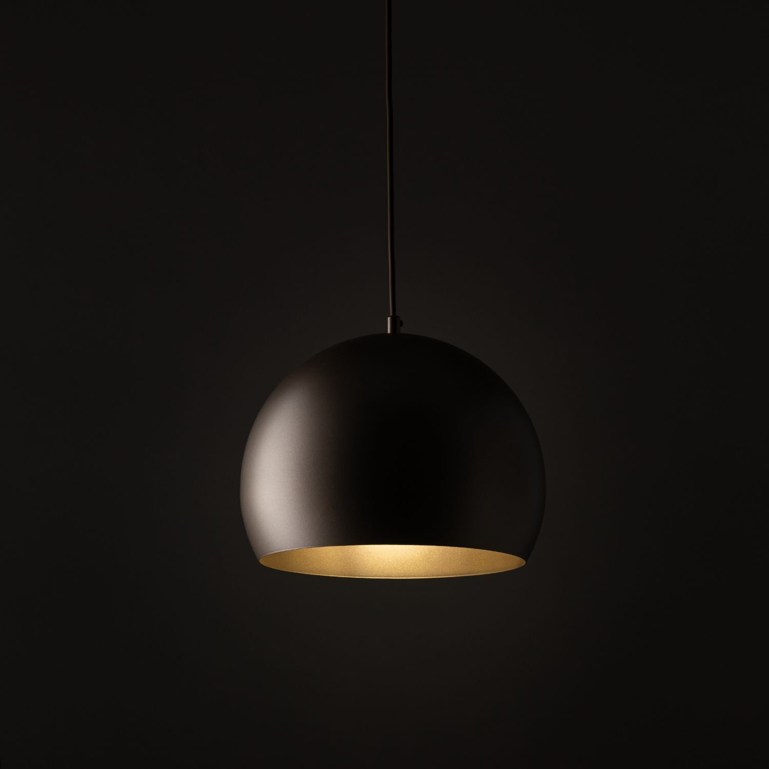 Lampe à suspendre ronde en métal Ø 27 cm E27 brun design rétro