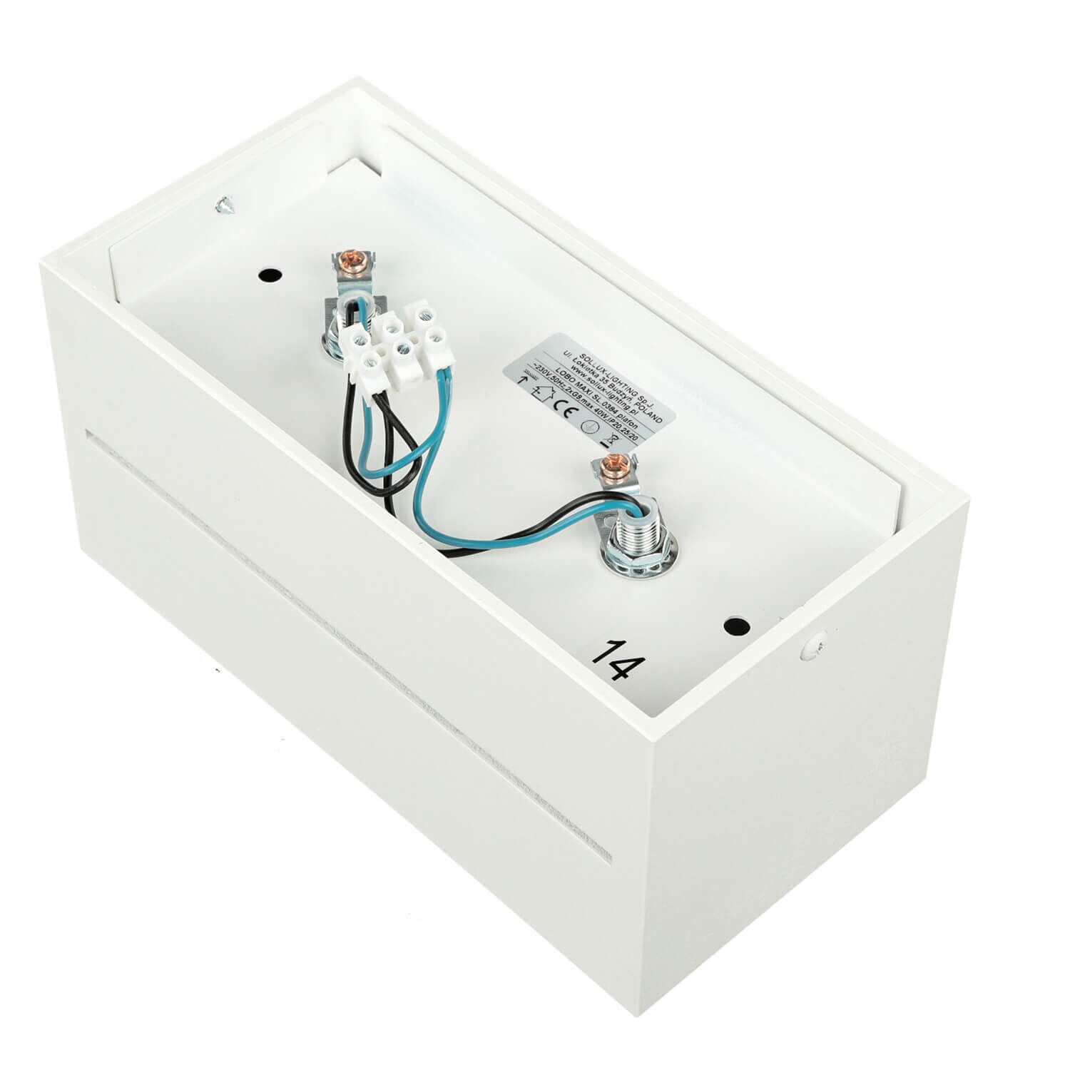 Plafonnier Blanc Aluminium L:20cm Carré Moderne 2x G9