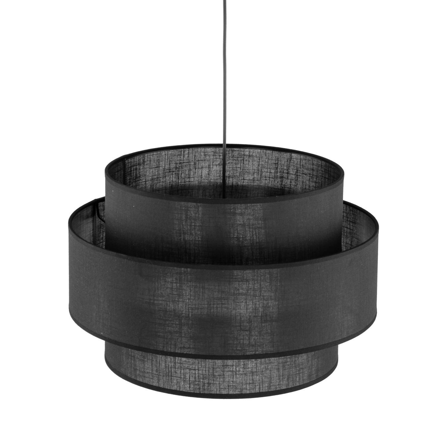 Lampe à suspendre Noir Ø 50 cm H : max. 160 cm Tissu Métal E27