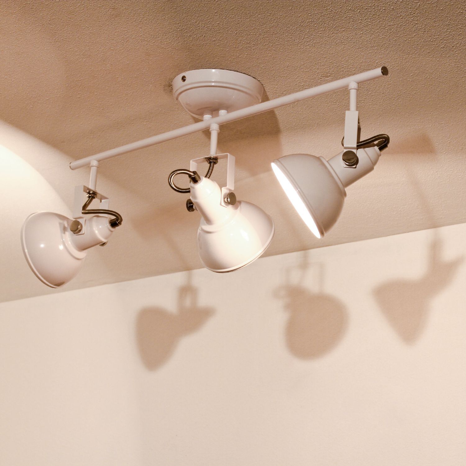 Projecteur rétro orientable blanc 3-flmg E14 GINA Leuchte, Beleuchtung