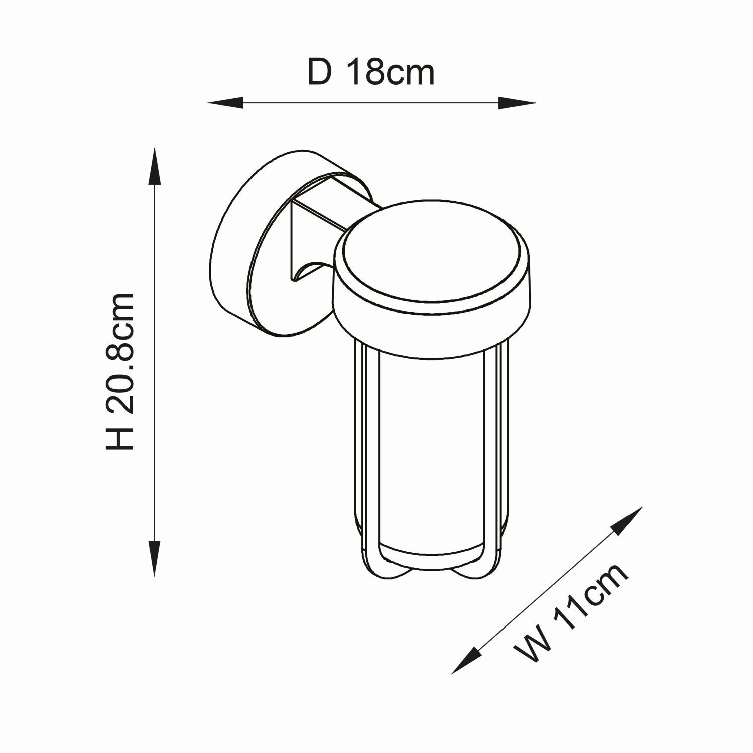 Applique murale extérieure IP44 H : 20,8 cm Alu verre E27 en argent
