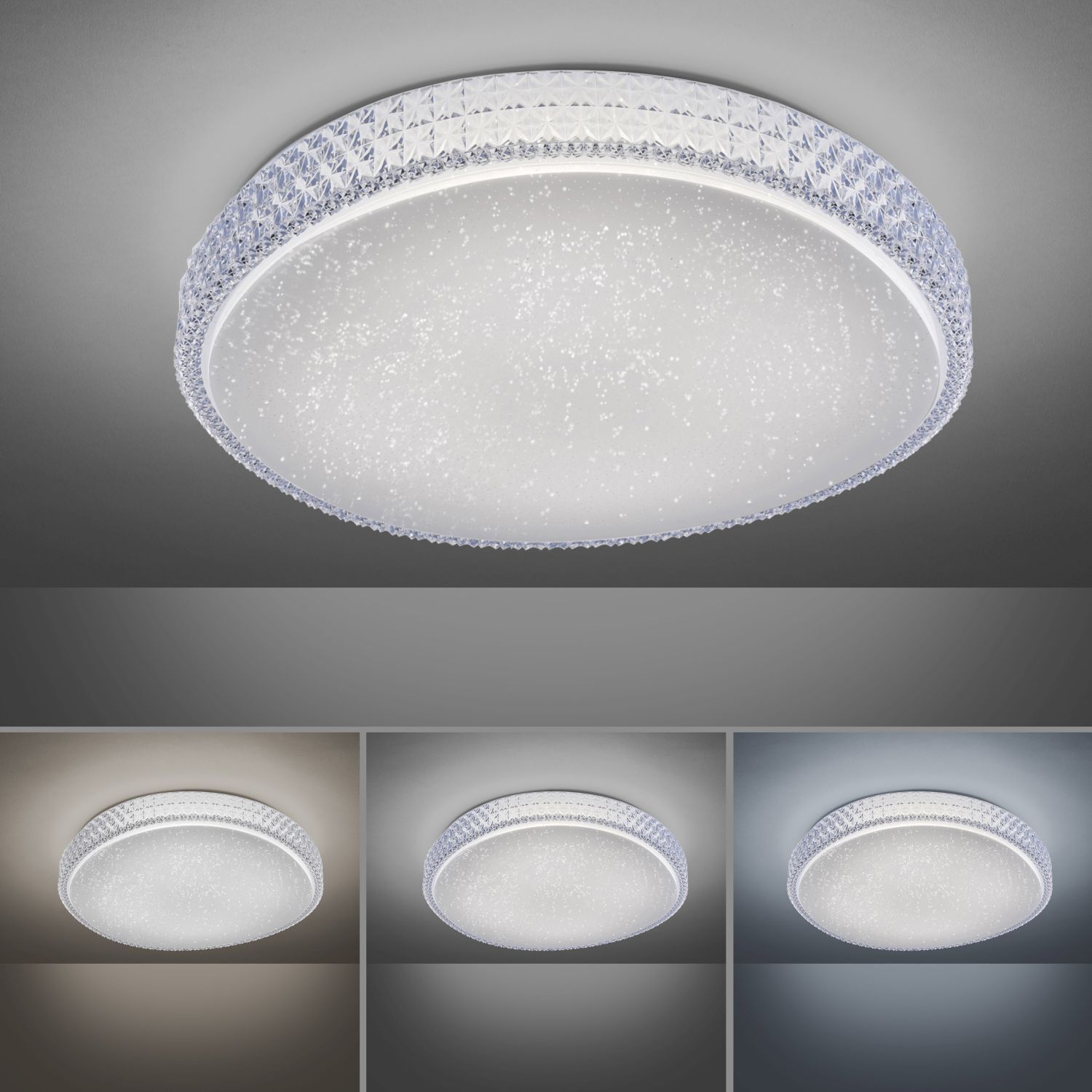 LED Deckenlampe Sternenhimmel Ø60 cm 36 W Fernbedienung Deckenleuchte, Leuchte