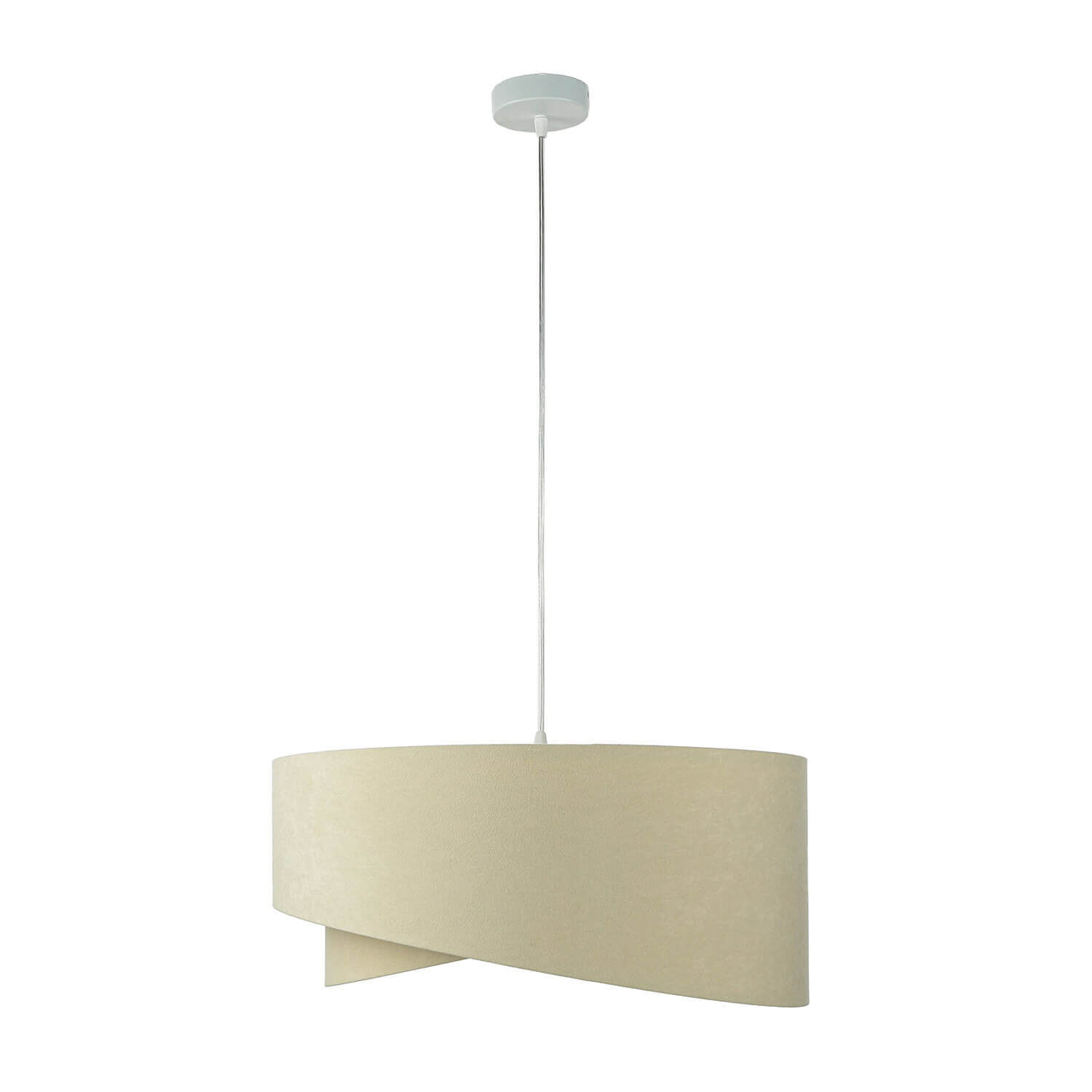 Pendelleuchte Esstisch Creme Gold Stoff Lampe