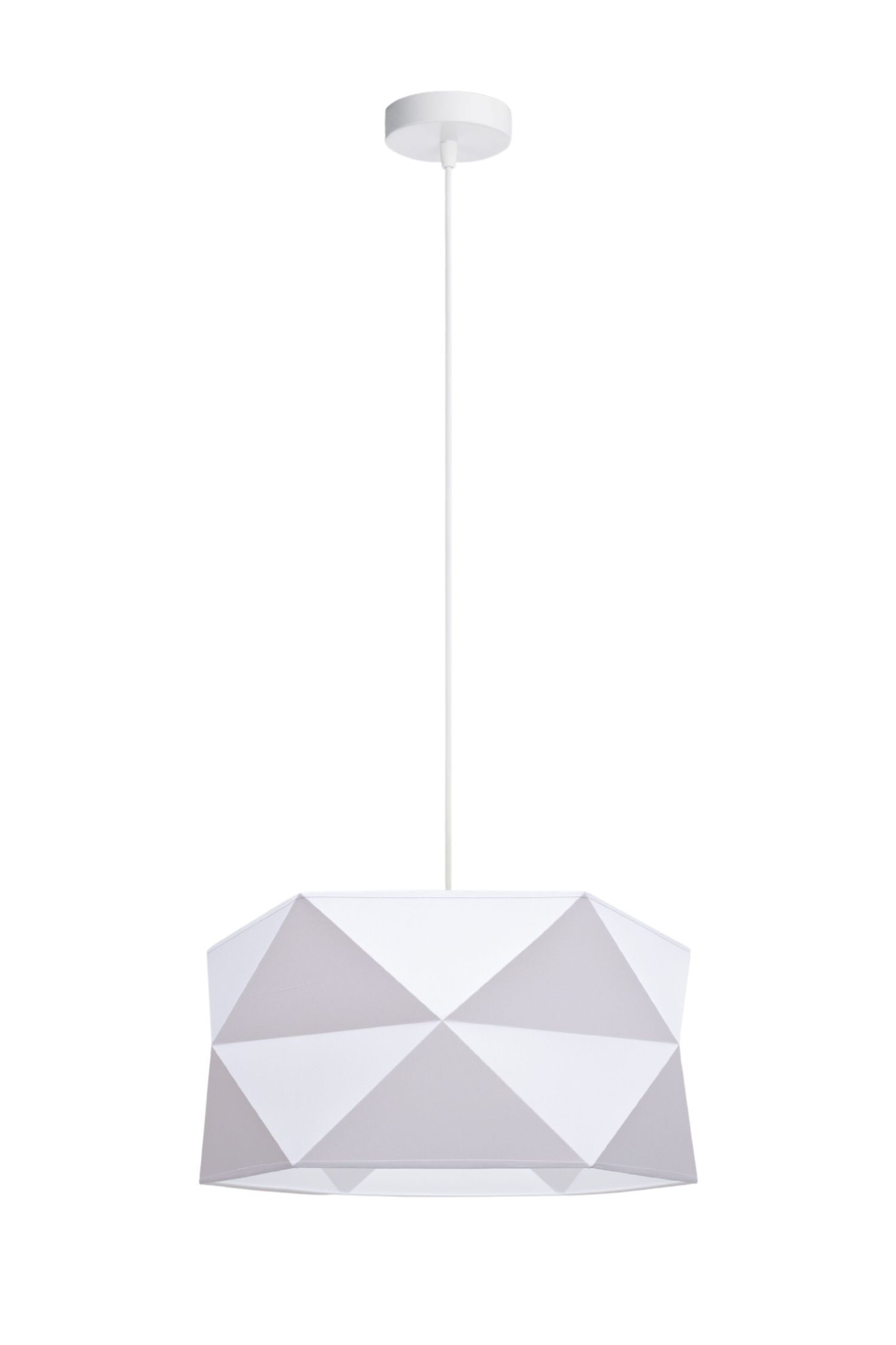 Suspension moderne tissu faible éblouissement E27 L:70 blanc