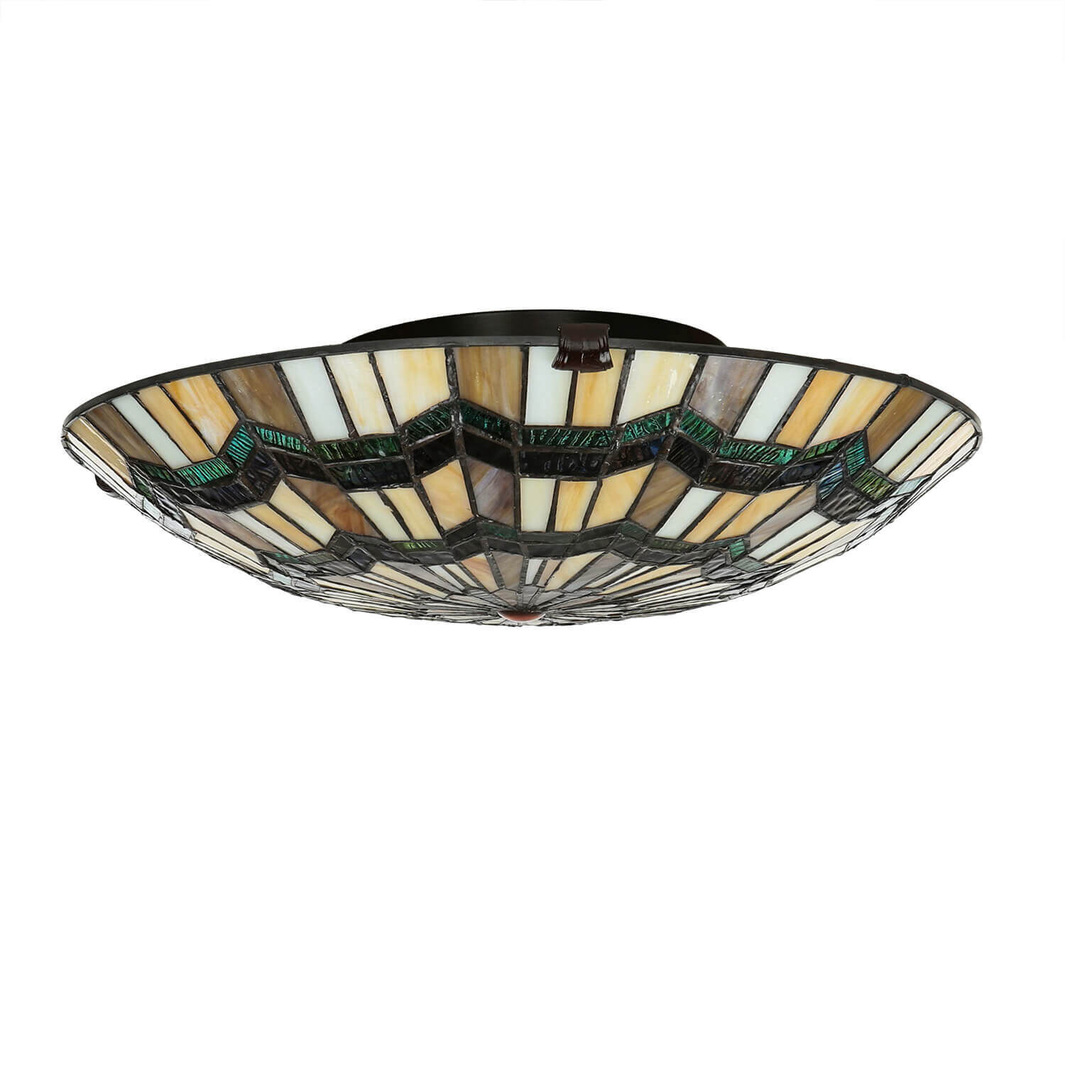 Premium Tiffany Lampe FARFALLA Buntglas rund Ø42cm Deckenleuchte, Leuchte