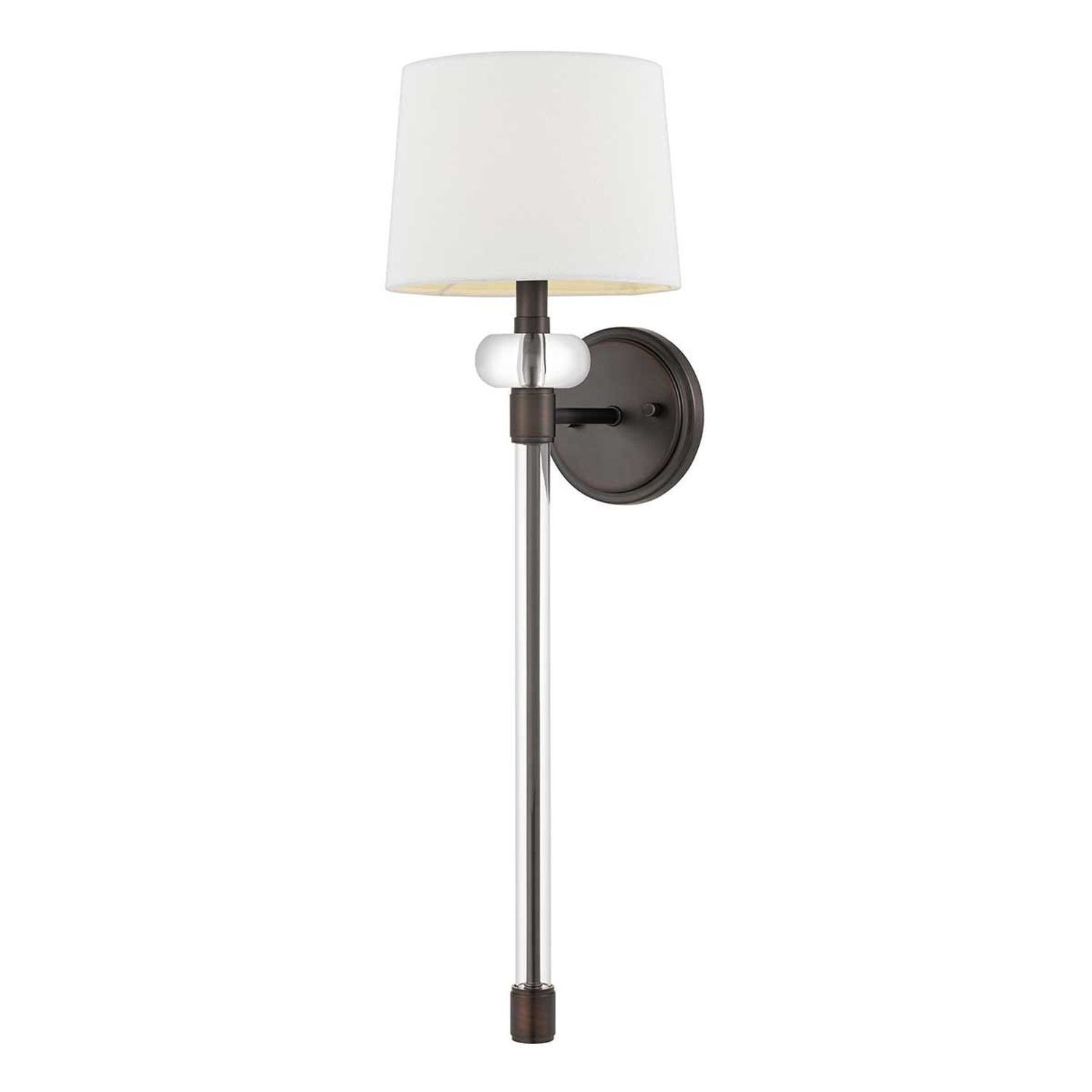 Wandlampe Stoff Metall 67,6 cm hoch Modern Bronze Antik Weiß Lampe