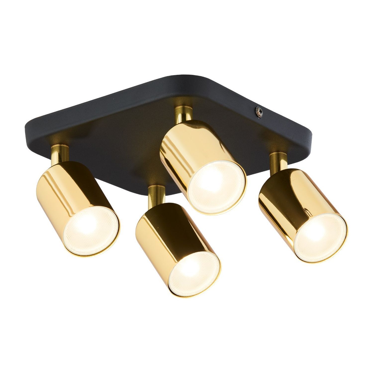 Deckenspot Metall 4-flammig GU10 Schwarz Gold BRIONY