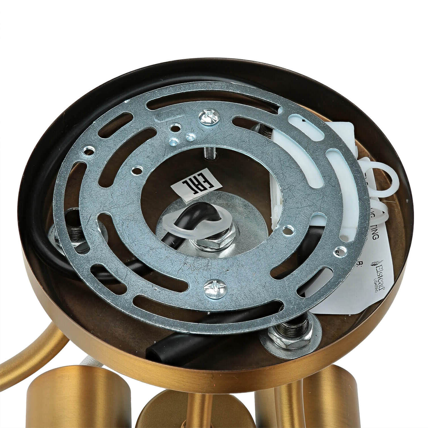 Deckenleuchte ALVER Ø32cm in Messing Design Lampe Maschine, Sprach, Rad, Rolle