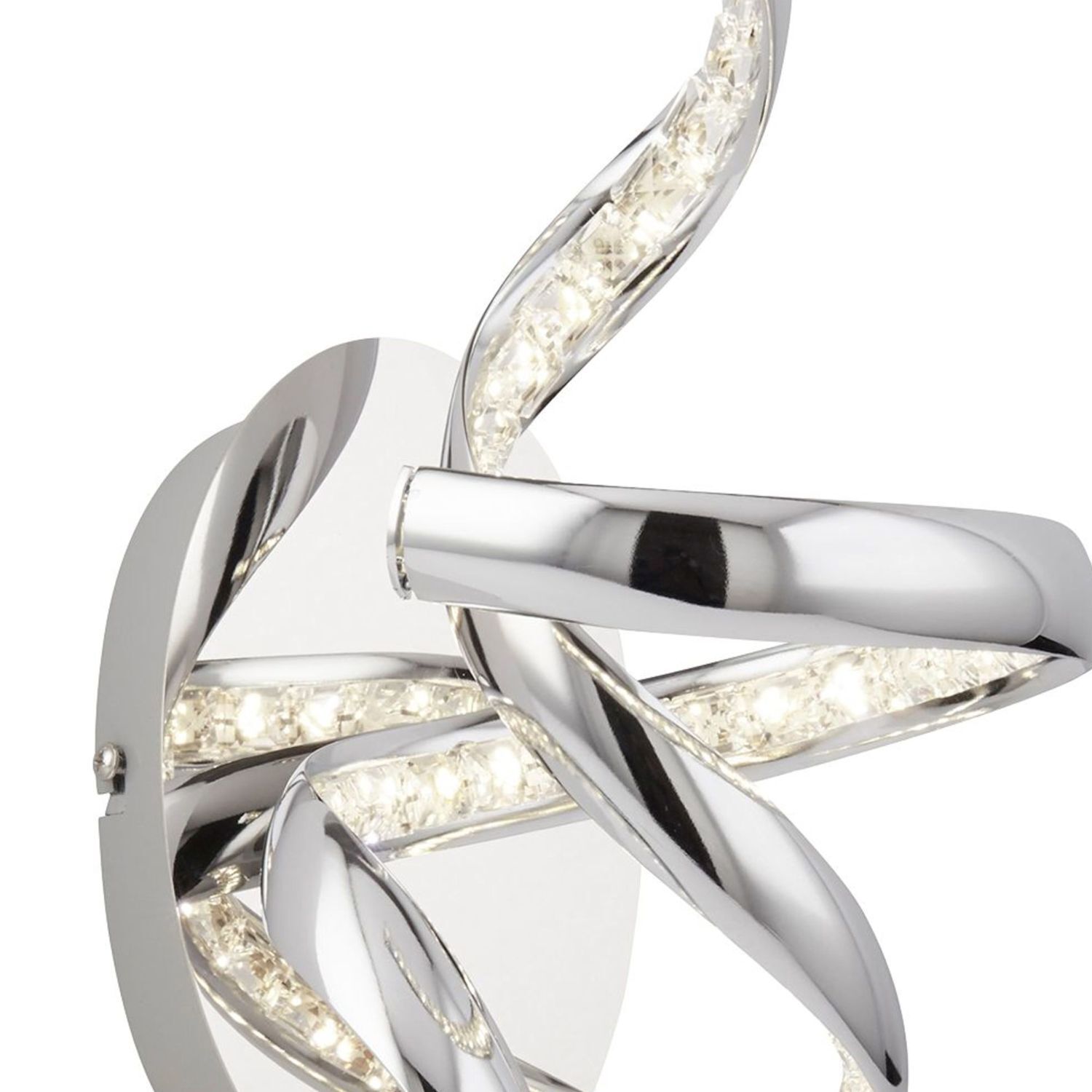 Applique LED avec interrupteur à tirette Métal Verre H:38 cm Chrome