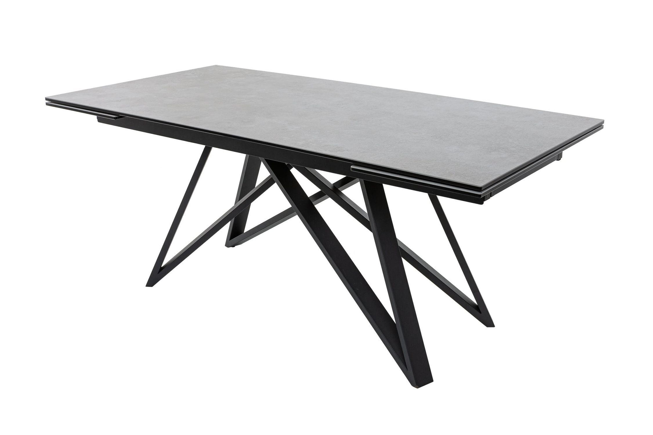 Table de salle à manger extensible en céramique grise noire 180 cm