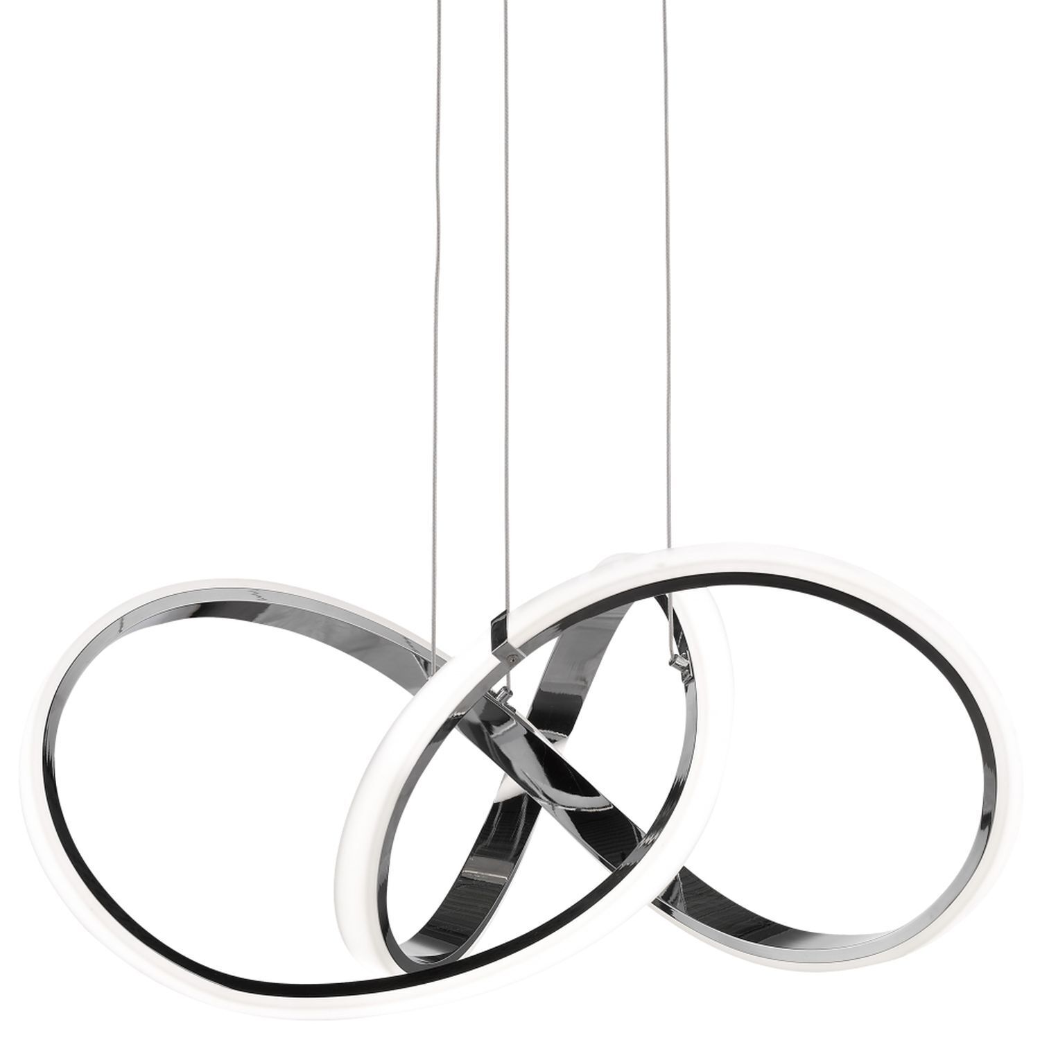 LED Hängelampe Metall B: 55 cm Chrom 3000 K Modern Leuchter, Lampe