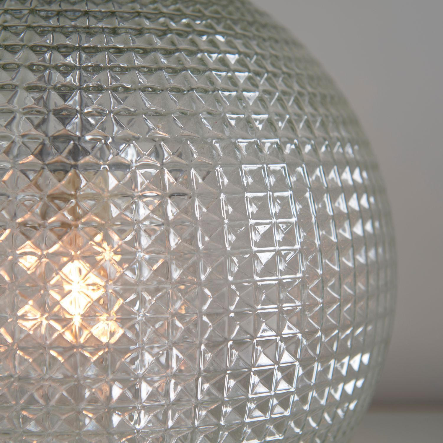 Lampe de table verre cristal tissu base éclairée blanc