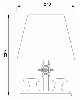 Kleine Tischlampe Chrom Braun Echt-Messing Maritim