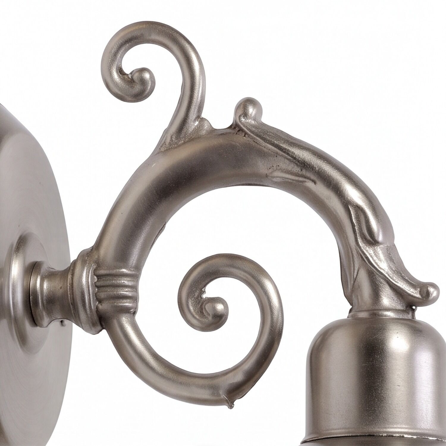 wandleuchte, fächer, metall, silber, ornament