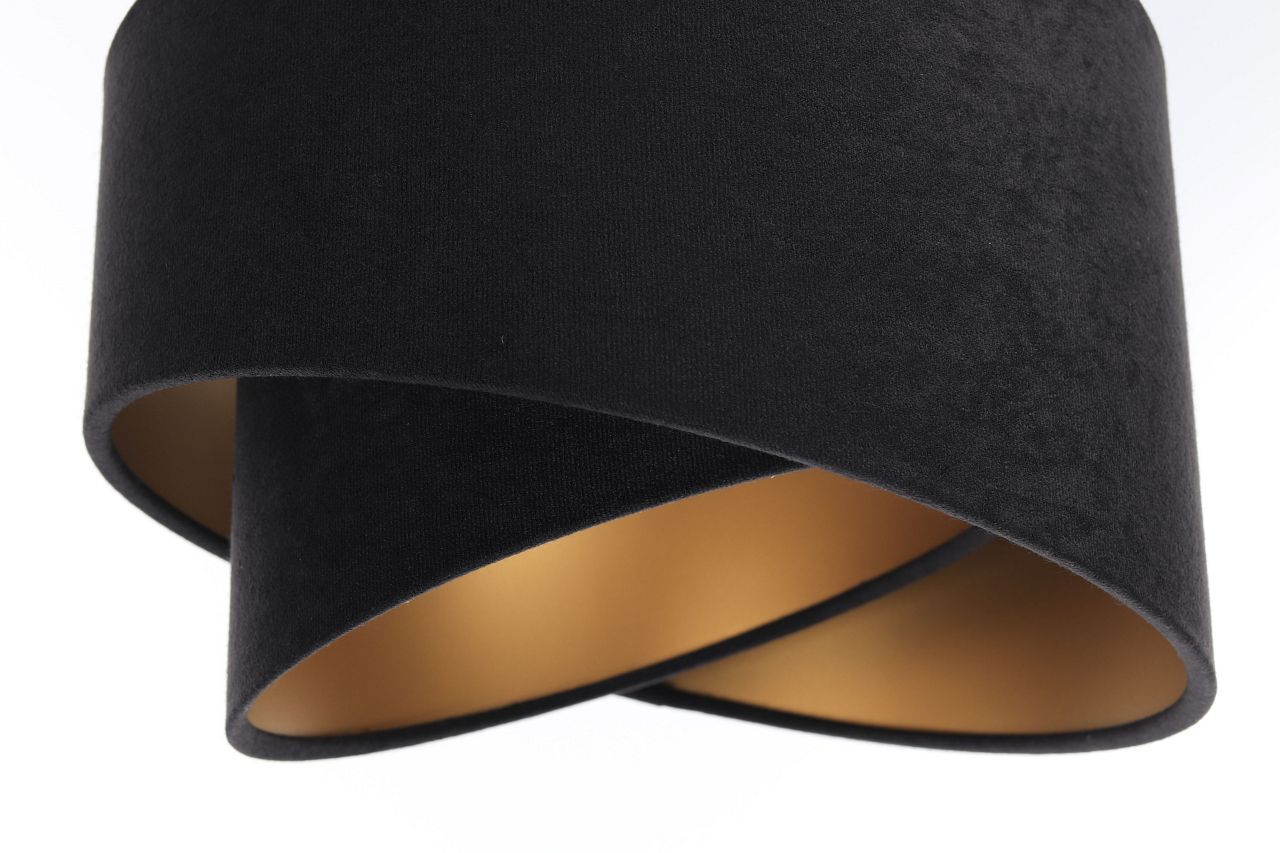 Hängelampe Esstisch 3-flammig E27 Weiß Schwarz Gold Stoff Lampe, Lampenschirm