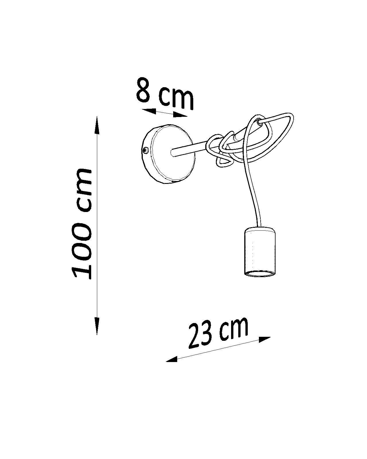 Applique noire ajustable H : jusqu'à 1 m E27