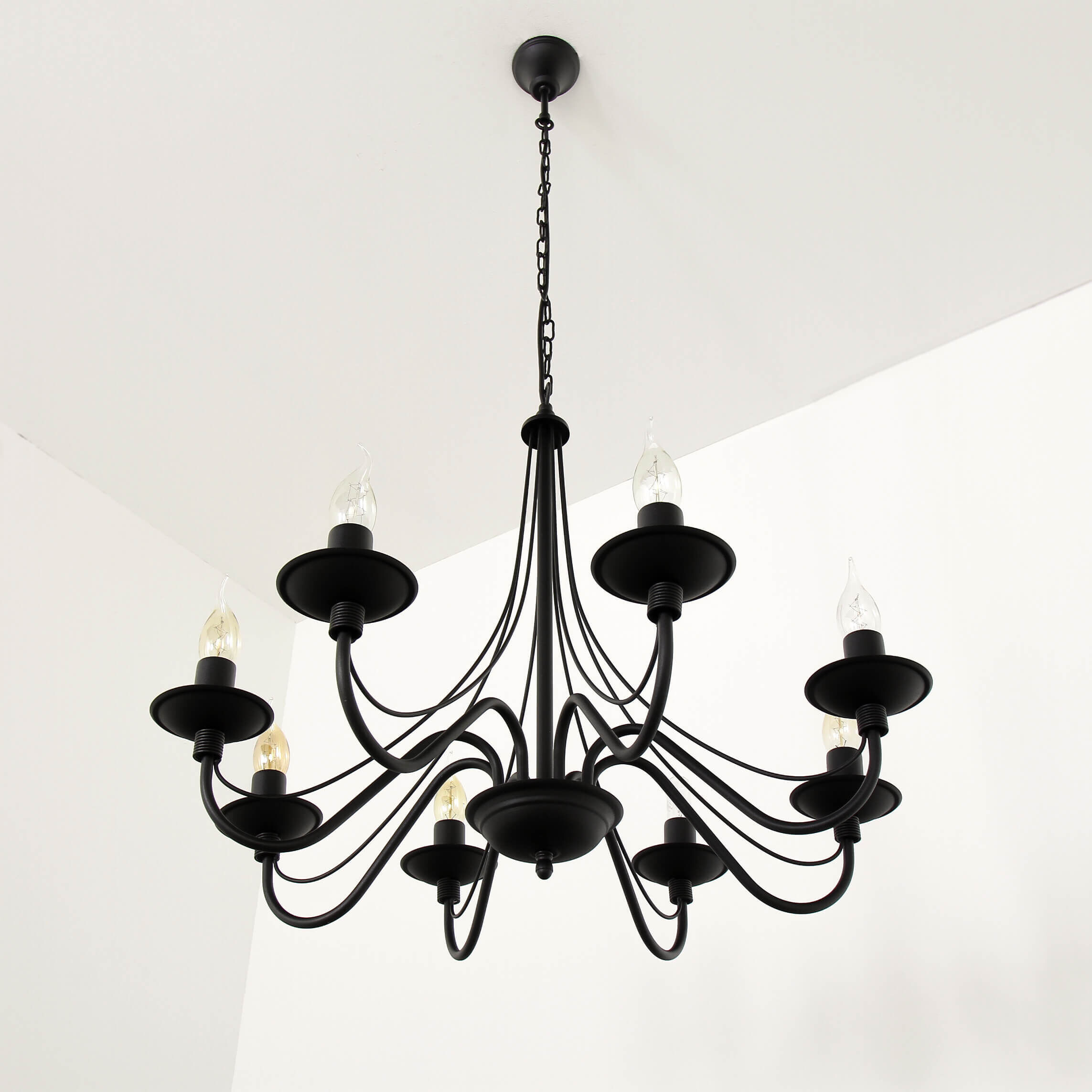 Kronleuchter Metall Schwarz Rustikal E14 Esszimmer