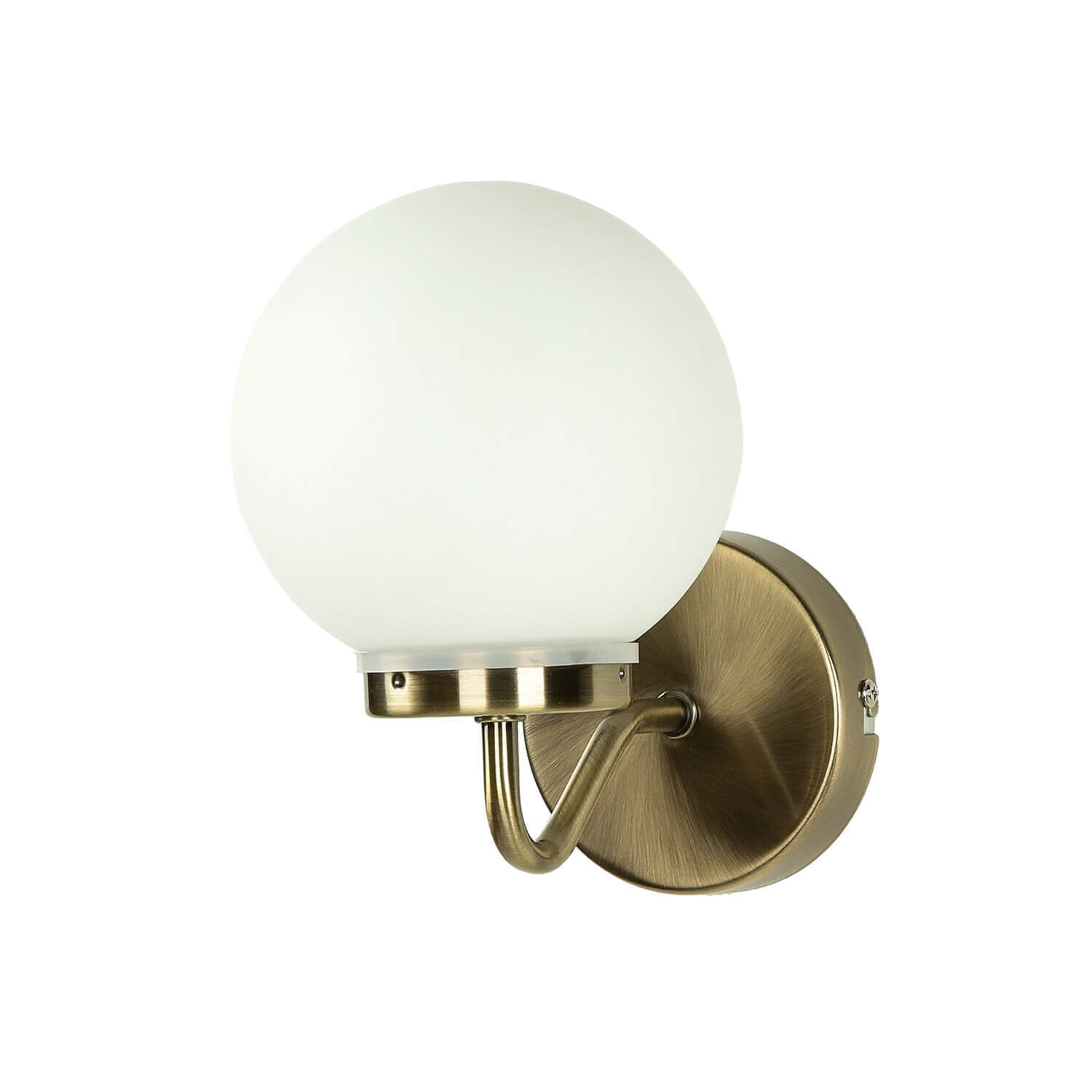 Petite lampe de salle de bain IP44 en bronze blanc Abat-jour sphérique