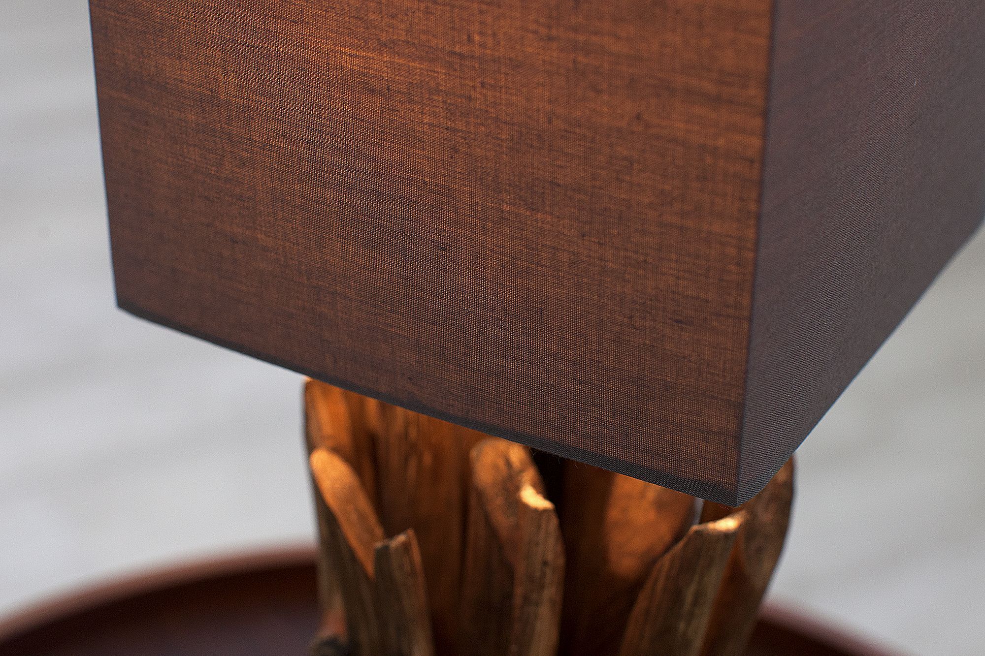 Lampe Moderne Table Lampe design en bois véritable Holz, Lampe, Lampenschirm, Hartholz, Gebeiztes Holz