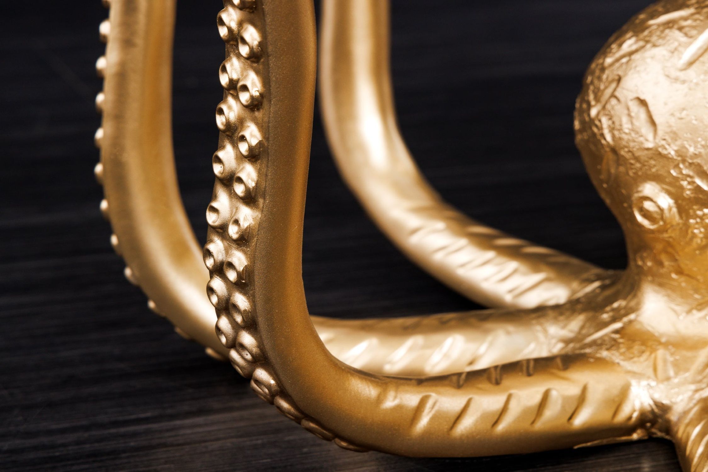 Beistelltisch Hartglas Polyresin in Gold 50 x 50 cm Gold