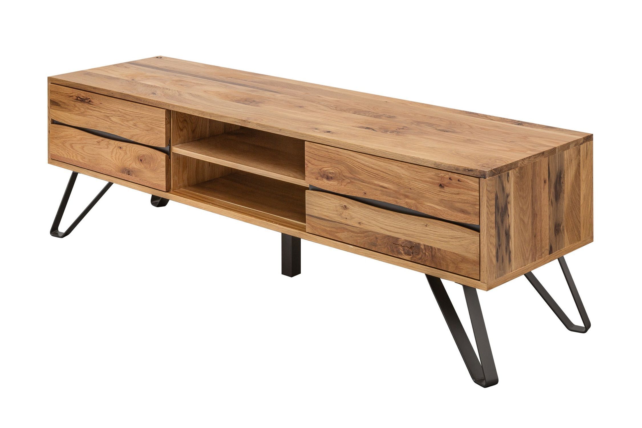 TV Lowboard bois largeur 160 cm Design industriel PATRICIA