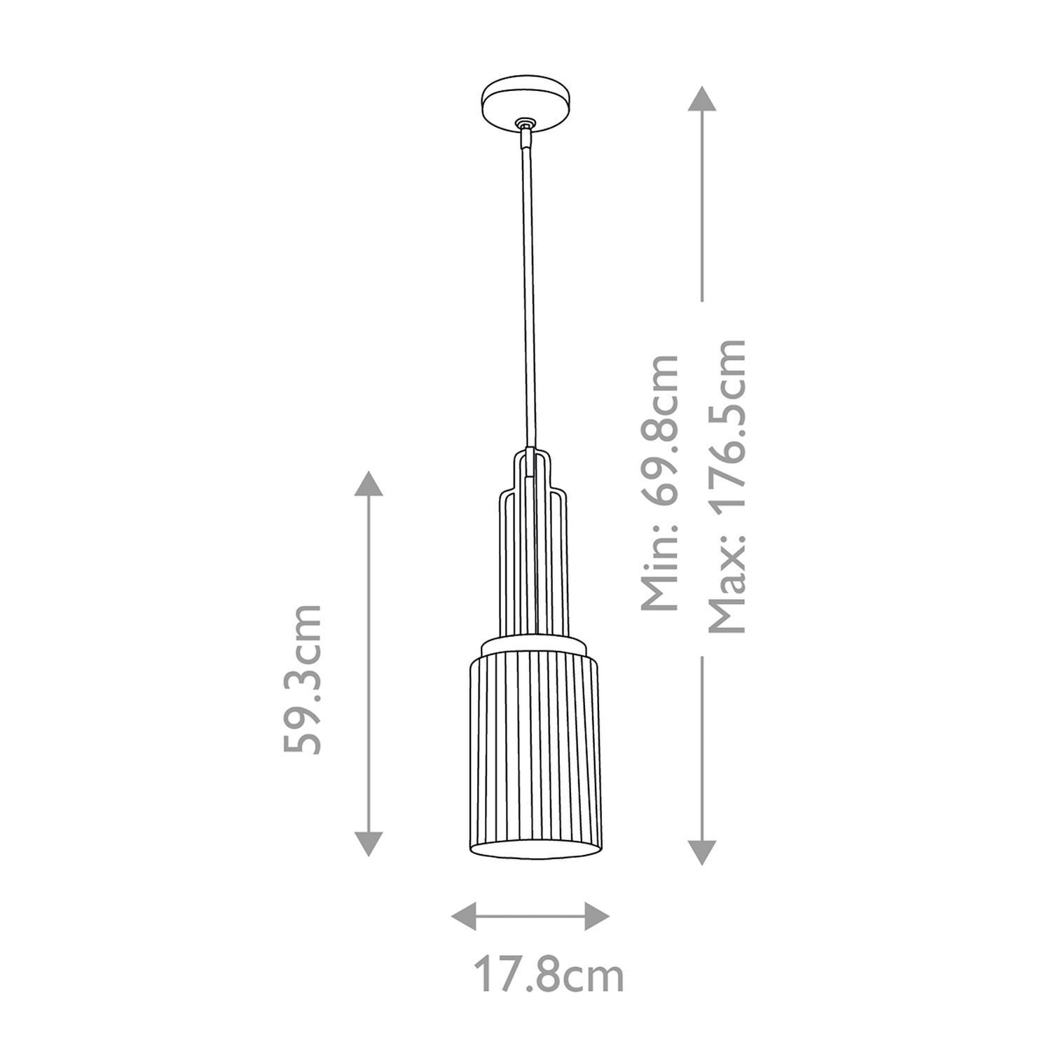 pendant, deckenleuchte, hängelampe, zylindrischer schirm, metallribbed