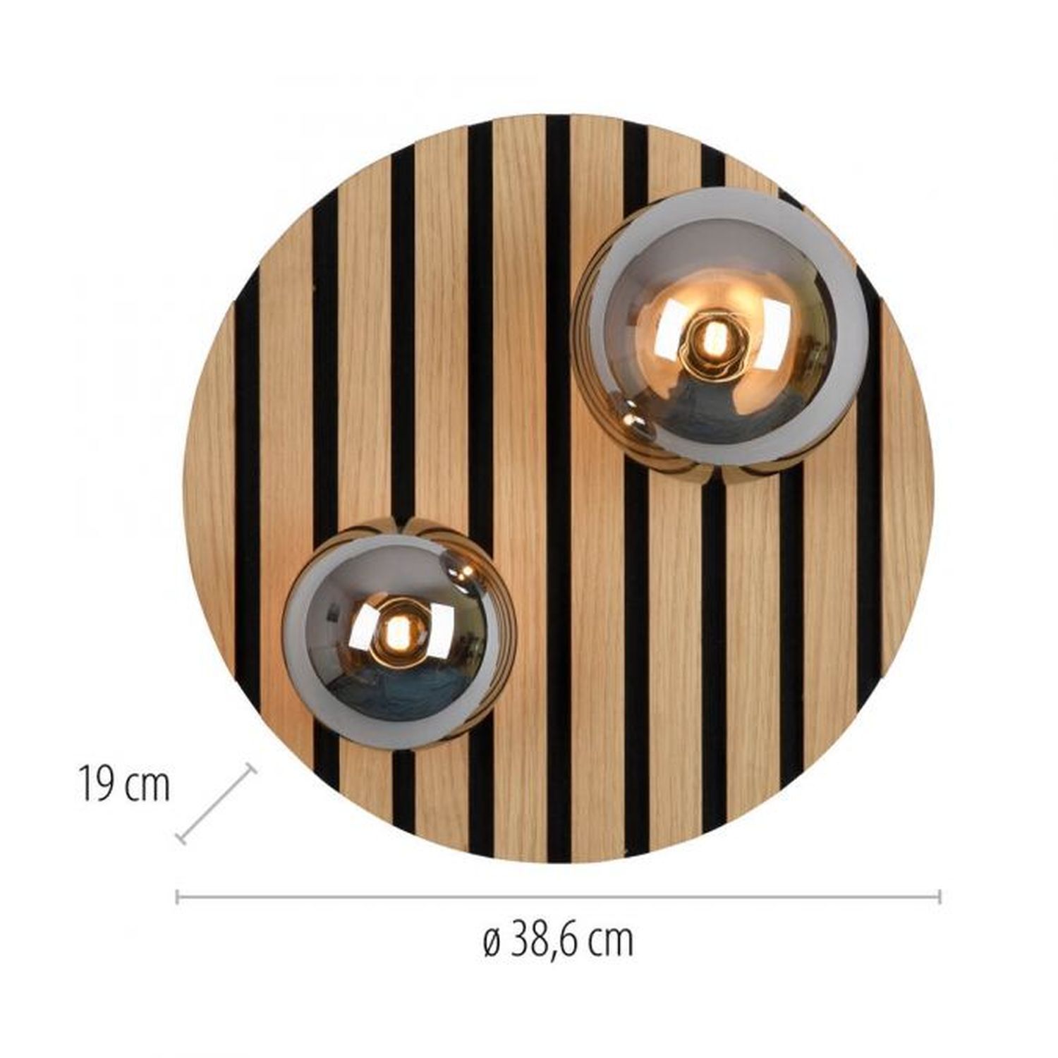 Lampe de plafonnier confortable Boules de verre en bois G9 Ø38,5 cm Naturel Beleuchtung, Deckenleuchte, Photographie, Festplatte