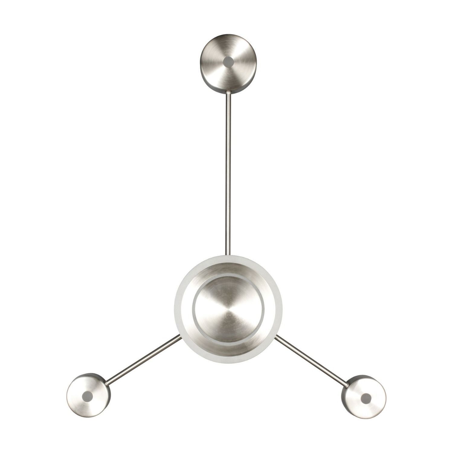 LED Wandlampe indirekt dimmbar in Nickel H:53 cm 3000K hängelampe, deckenleuchte, metall, gebürstet-nickel, rundes zentrum