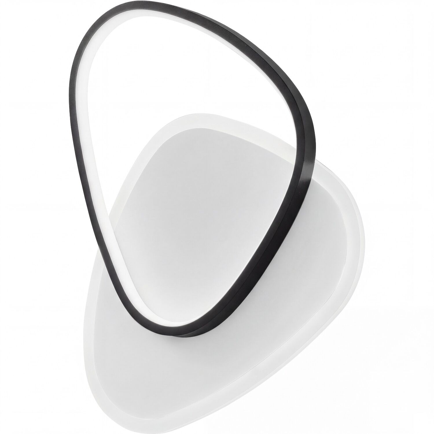 LED Wandleuchte Weiß Schwarz 40 W 4680 lm H:45 cm Lichtskulptur, LED-Ring, Weiß, Modernes Design, Wanddekoration