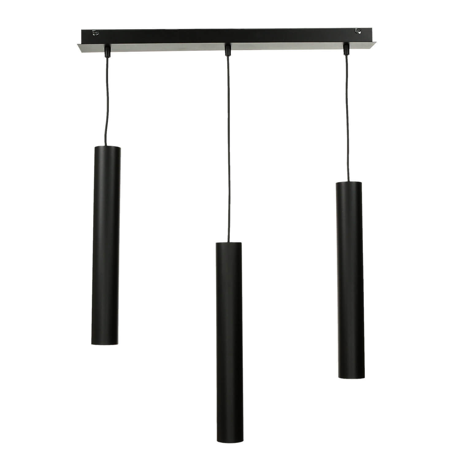 Elégant luminaire suspendu noir 3 flammes métal