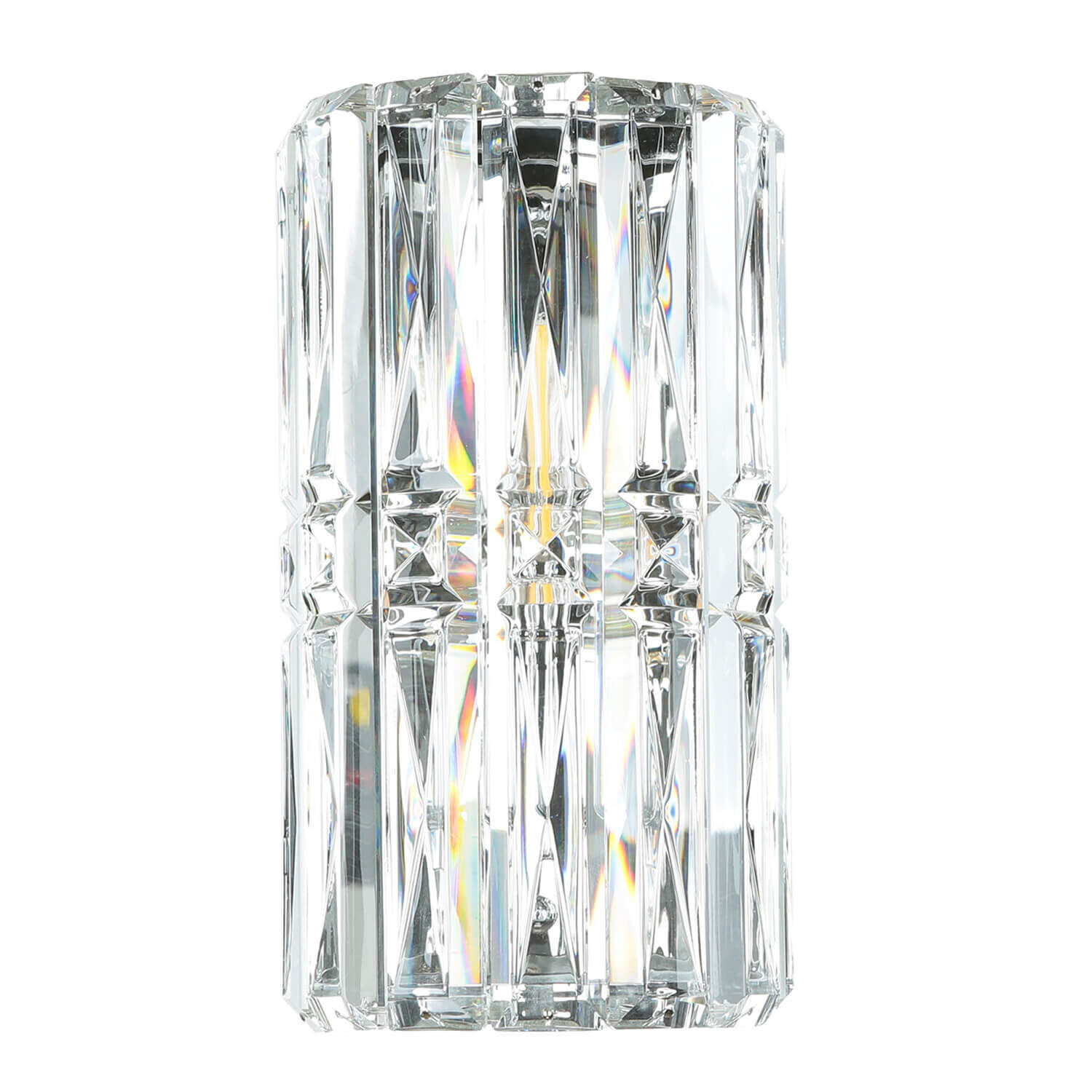 Wandlampe Metall Glas 25 cm hoch Chrom E14 länglich