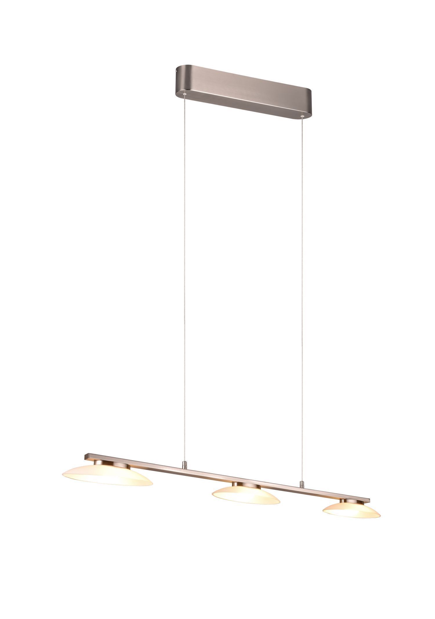 LED Hängeleuchte Metall Glas Nickel 3-flammig 102 cm