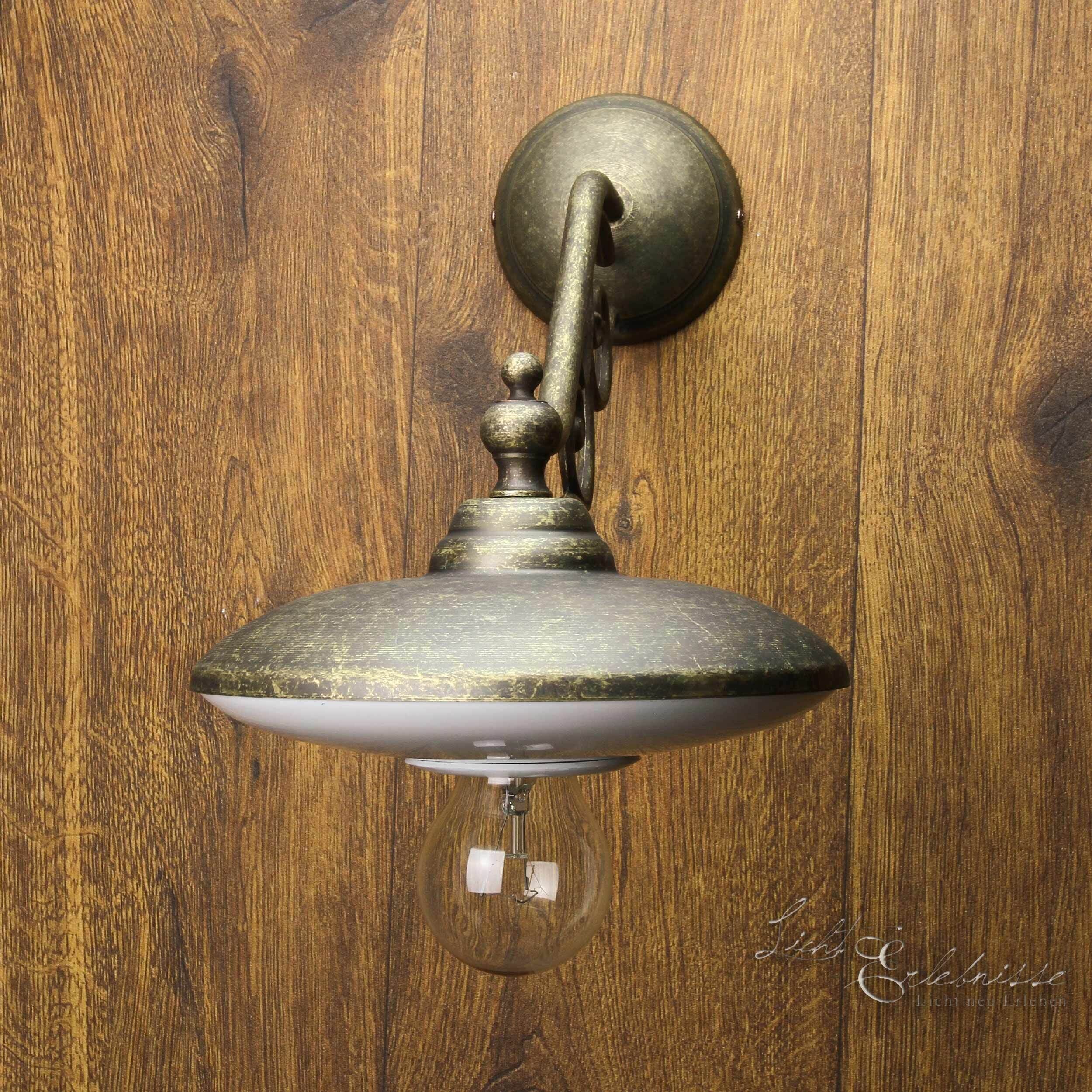 Rustikale Wandleuchte E27 Marte Weiß Bronze, Drinnen, Innenarchitektur, Leuchte