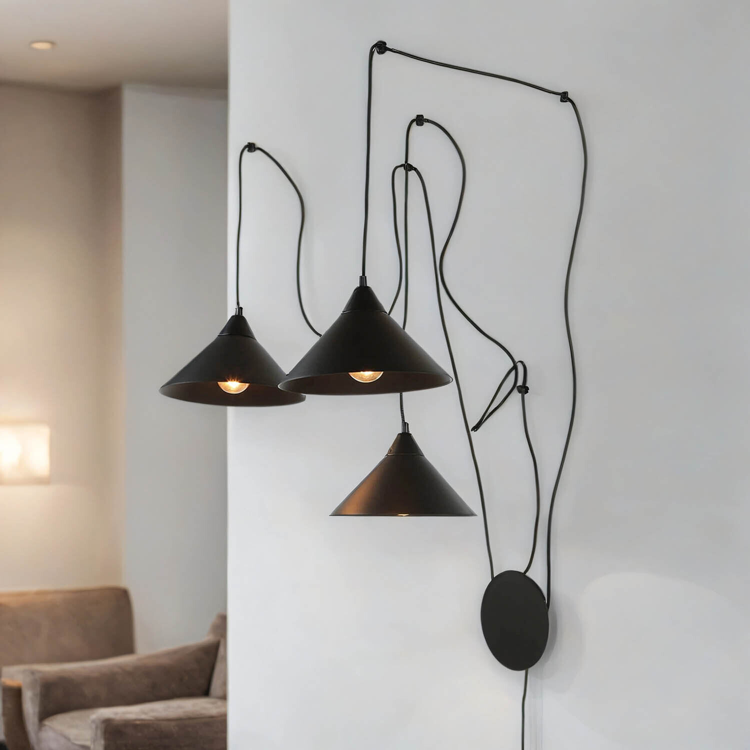 Spider Hängeleuchte mit Stecker Kabelschalter FLEXIO Lampe