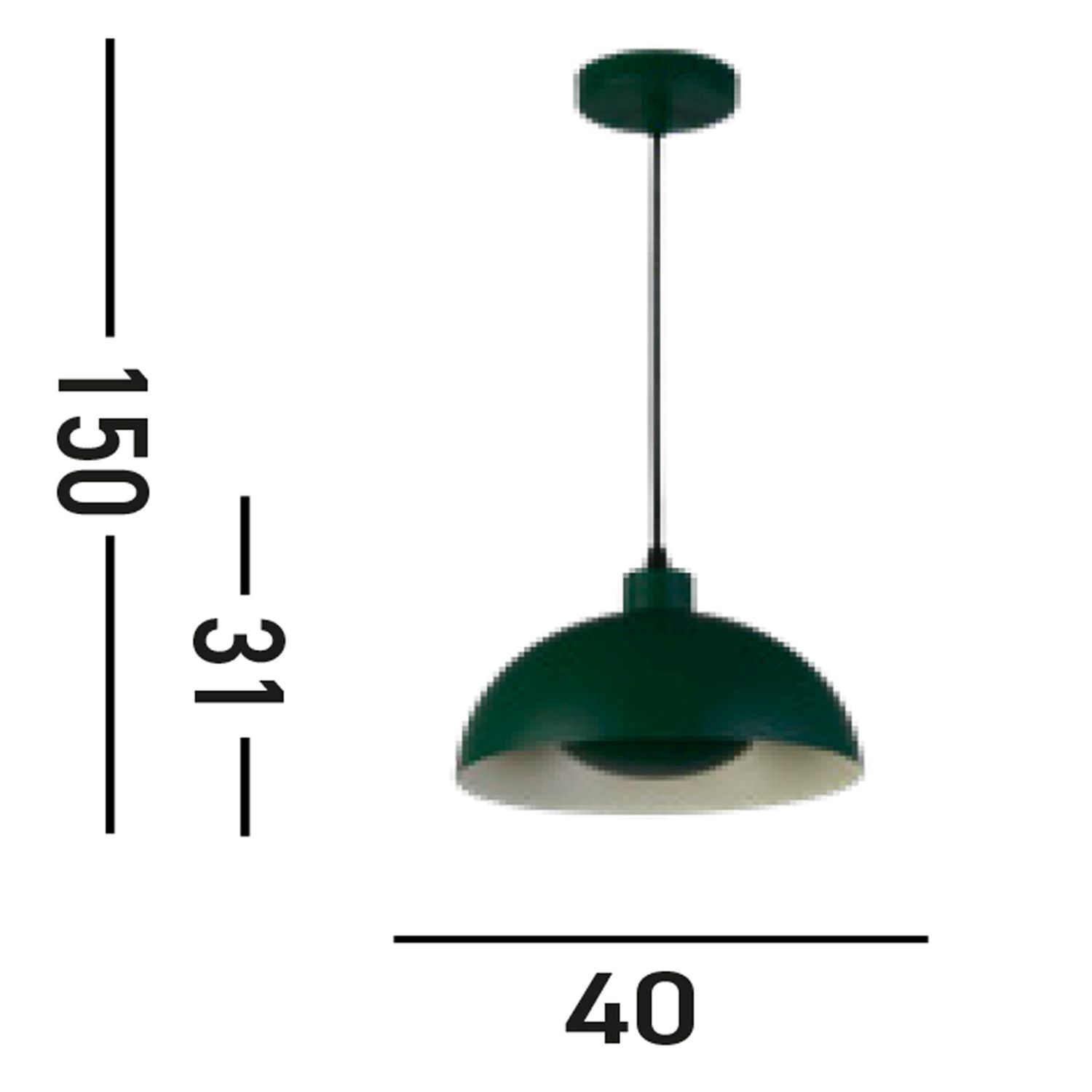 Pendelleuchte Loft E27 Ø40 cm rund Metallschirm in Grün Lampe, Leuchte