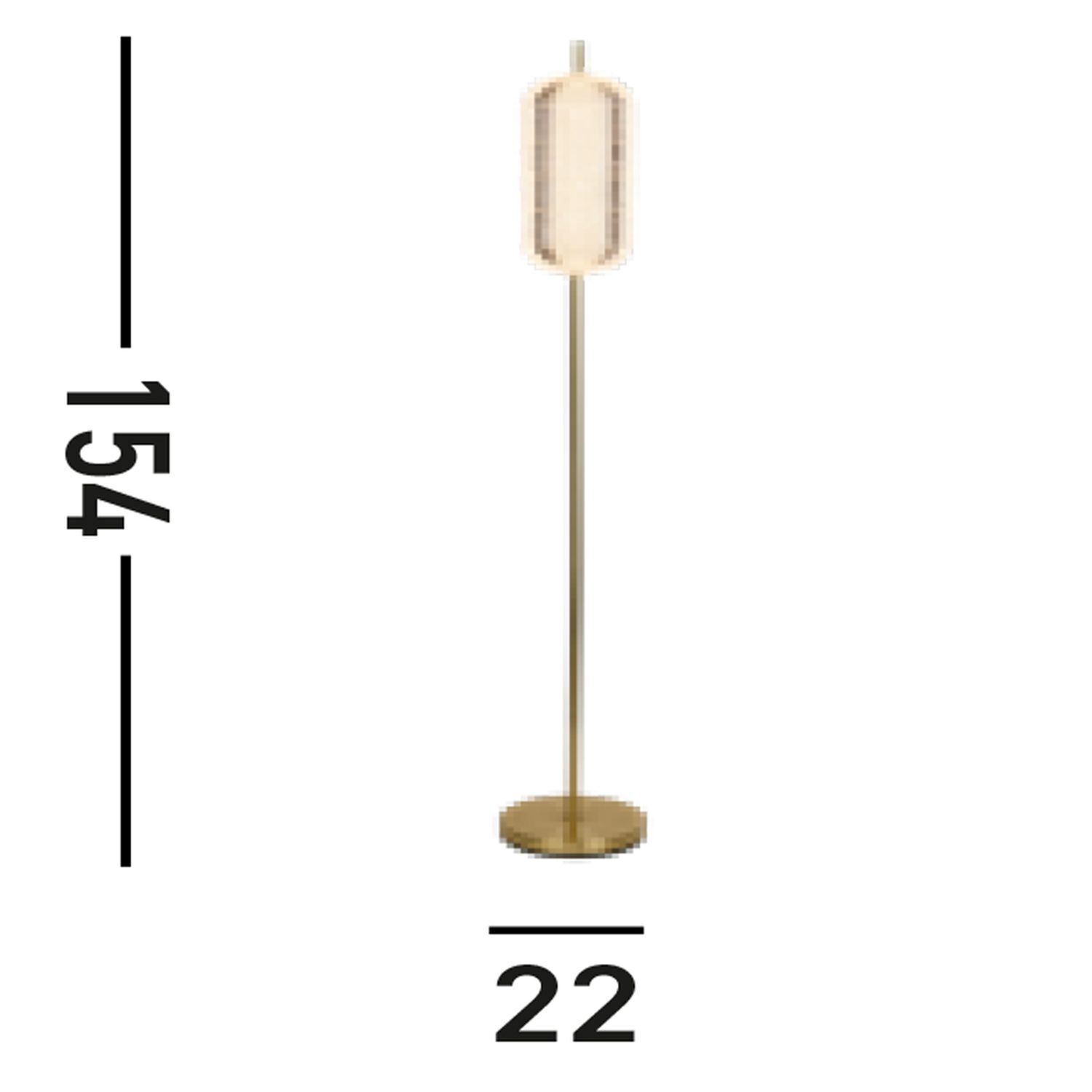Elégant lampadaire LED métal 154 cm 23 W en laiton Lampe