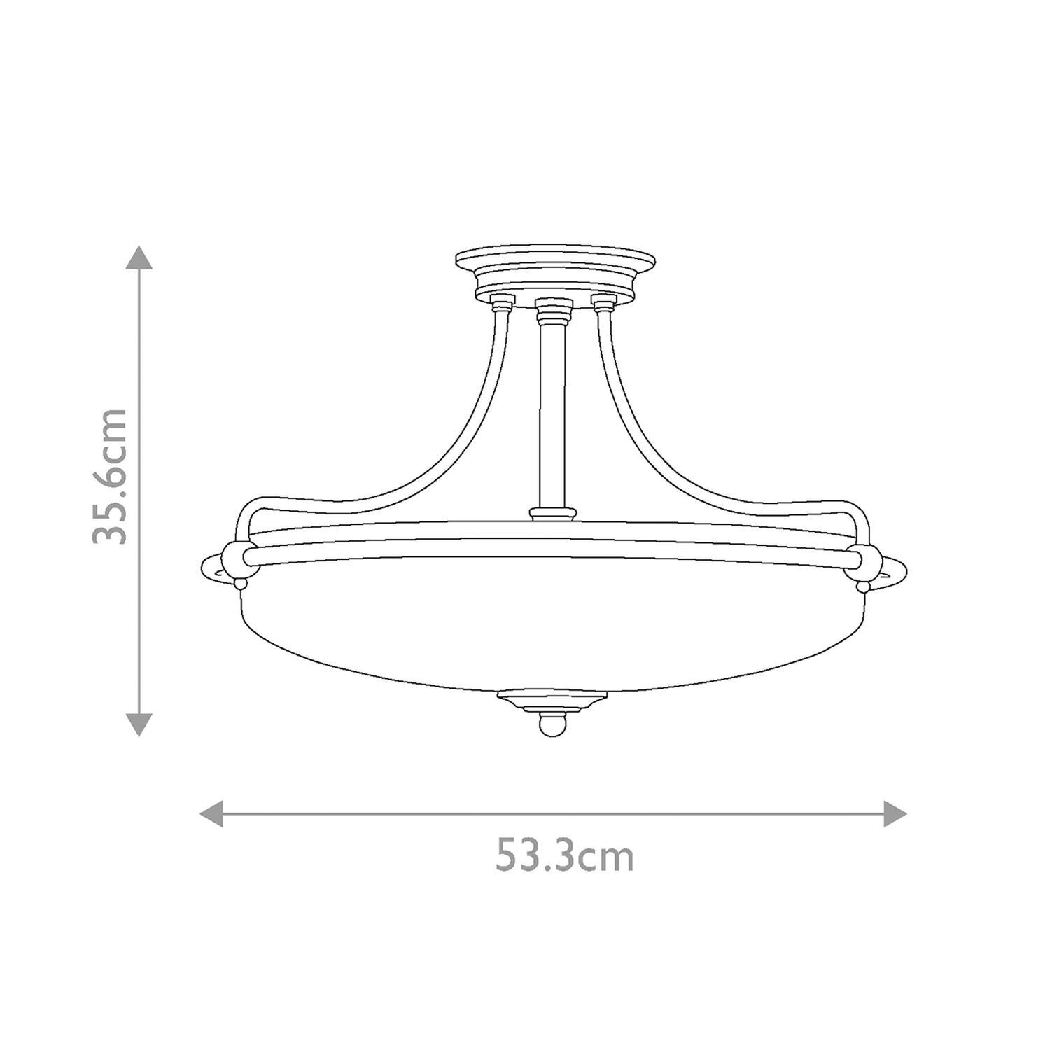 Deckenlampe Metall Glas D: 52,8 cm E27 4-flammig rund